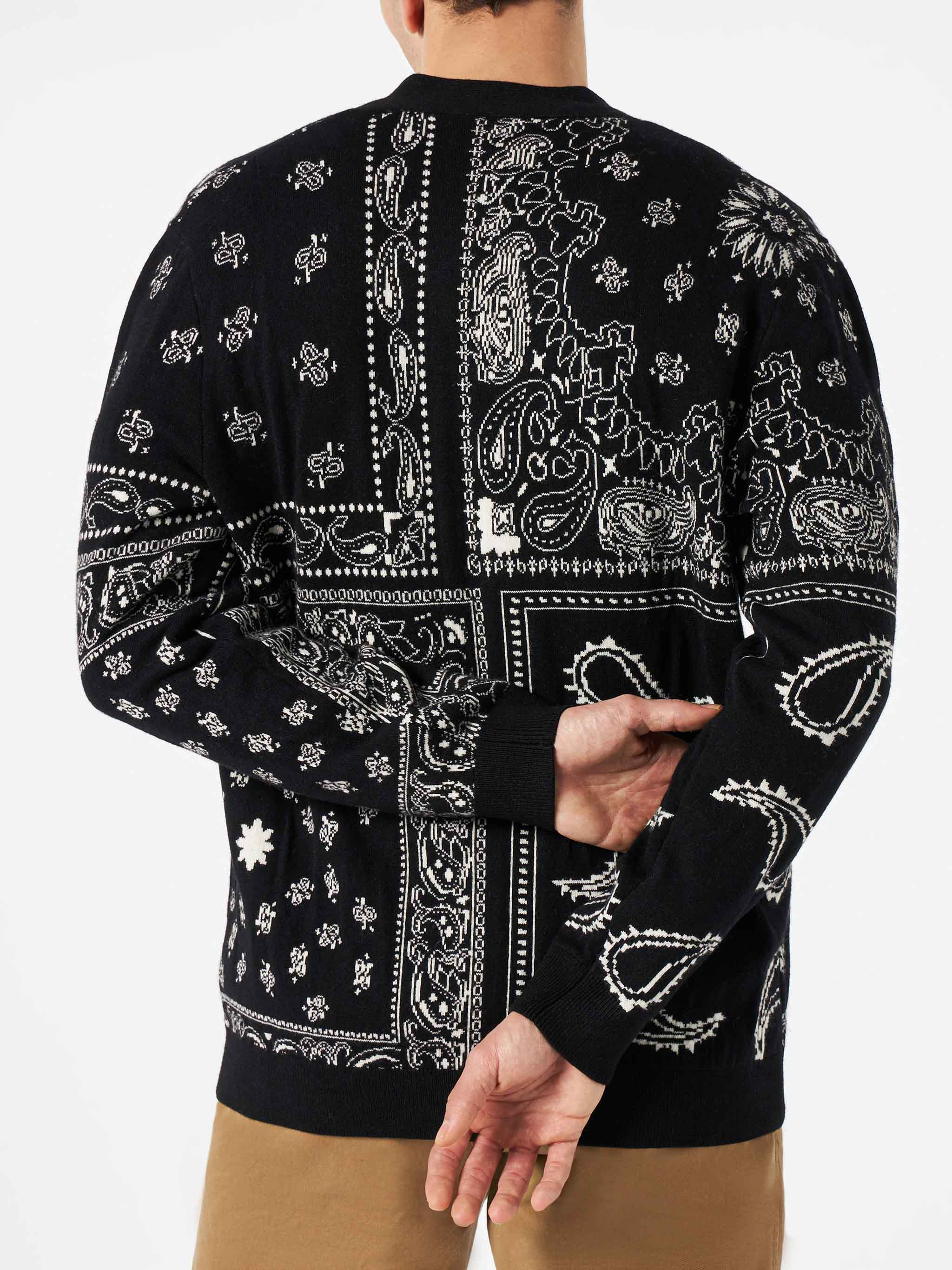 Bandana knitted cardigan with Saint Barth embroidery - Image 3