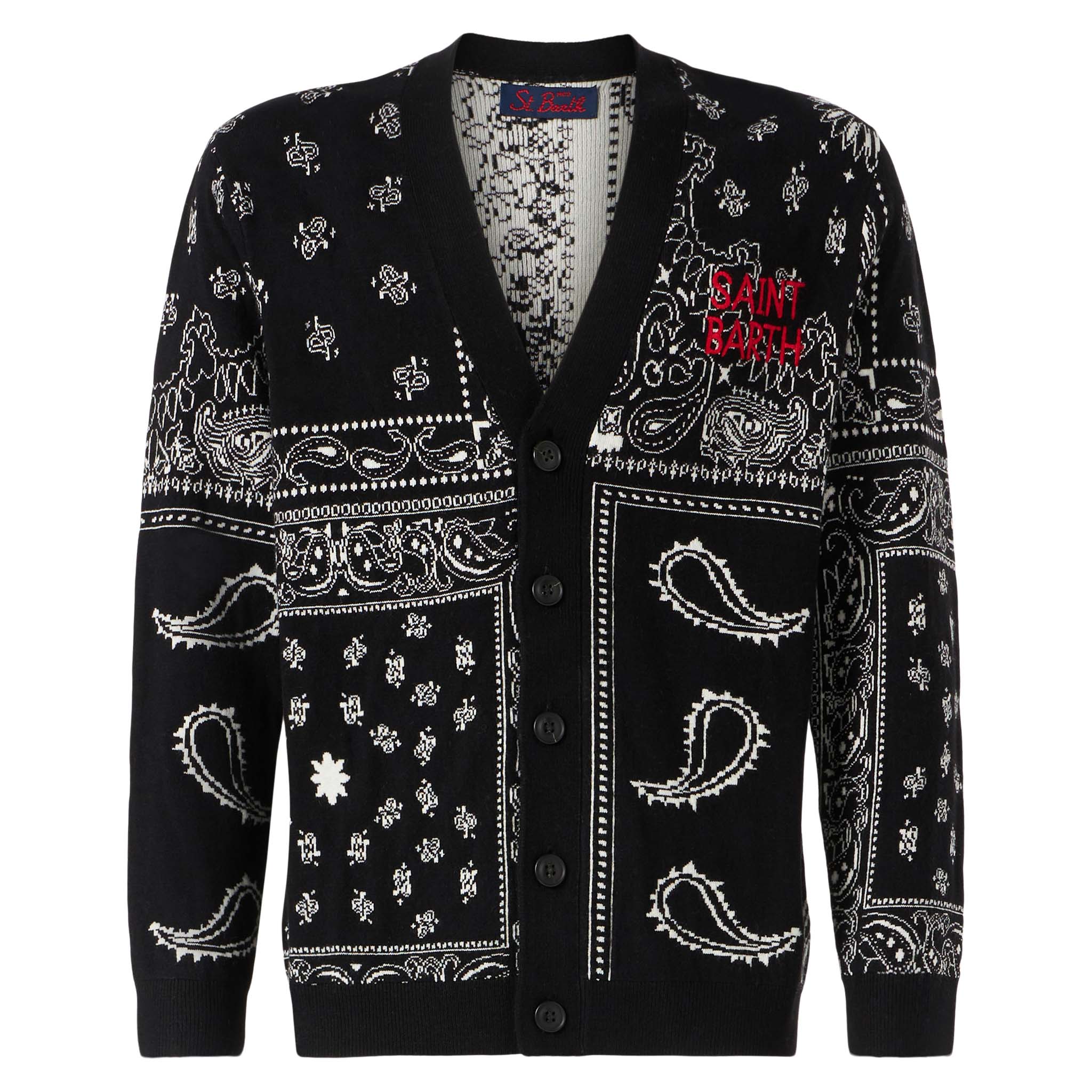 Bandana knitted cardigan with Saint Barth embroidery - Image 4