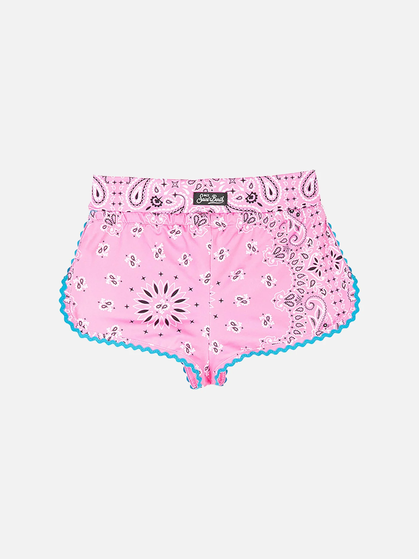 Bandana print girl beach shorts - Image 2