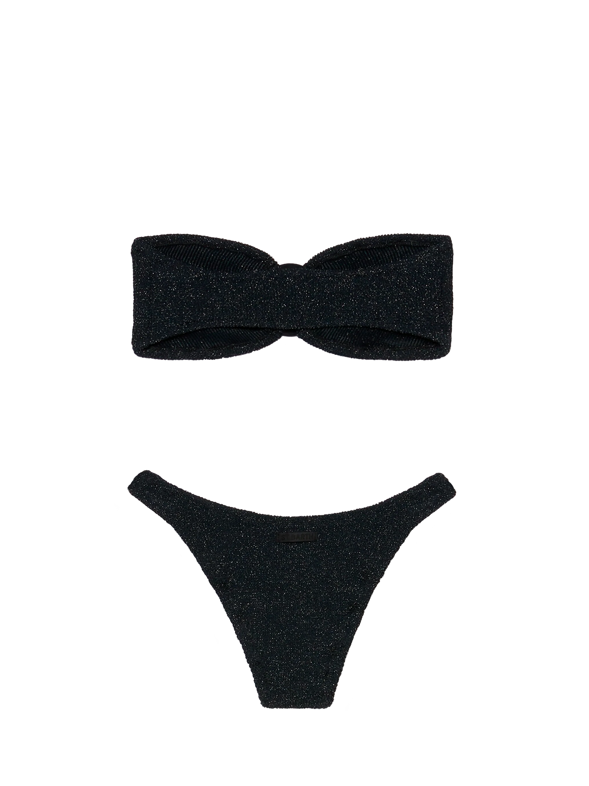 Bandeau bikini Yulia Elise in black crinkle lurex - Image 3