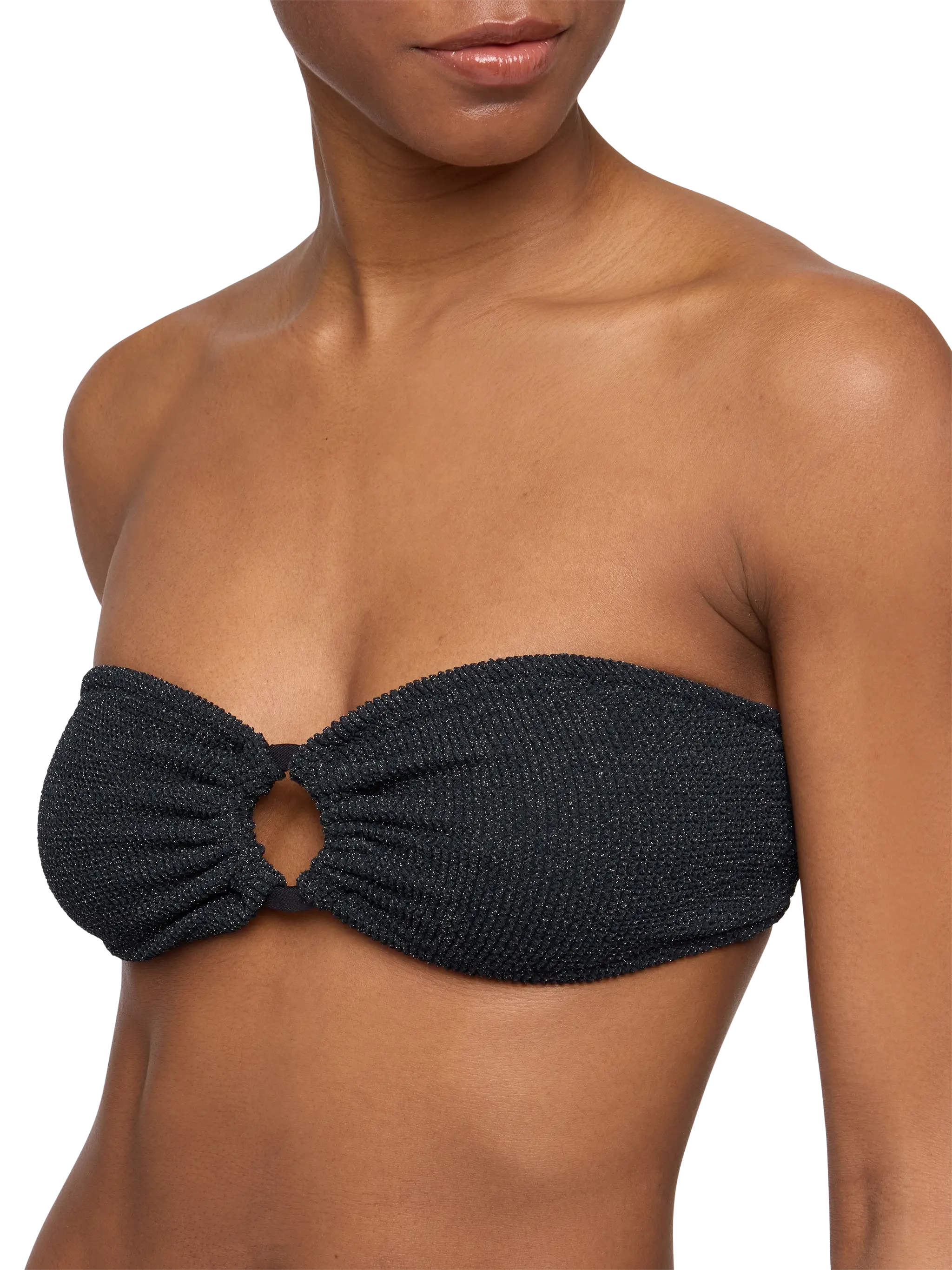 Bandeau bikini Yulia Elise in black crinkle lurex - Image 5