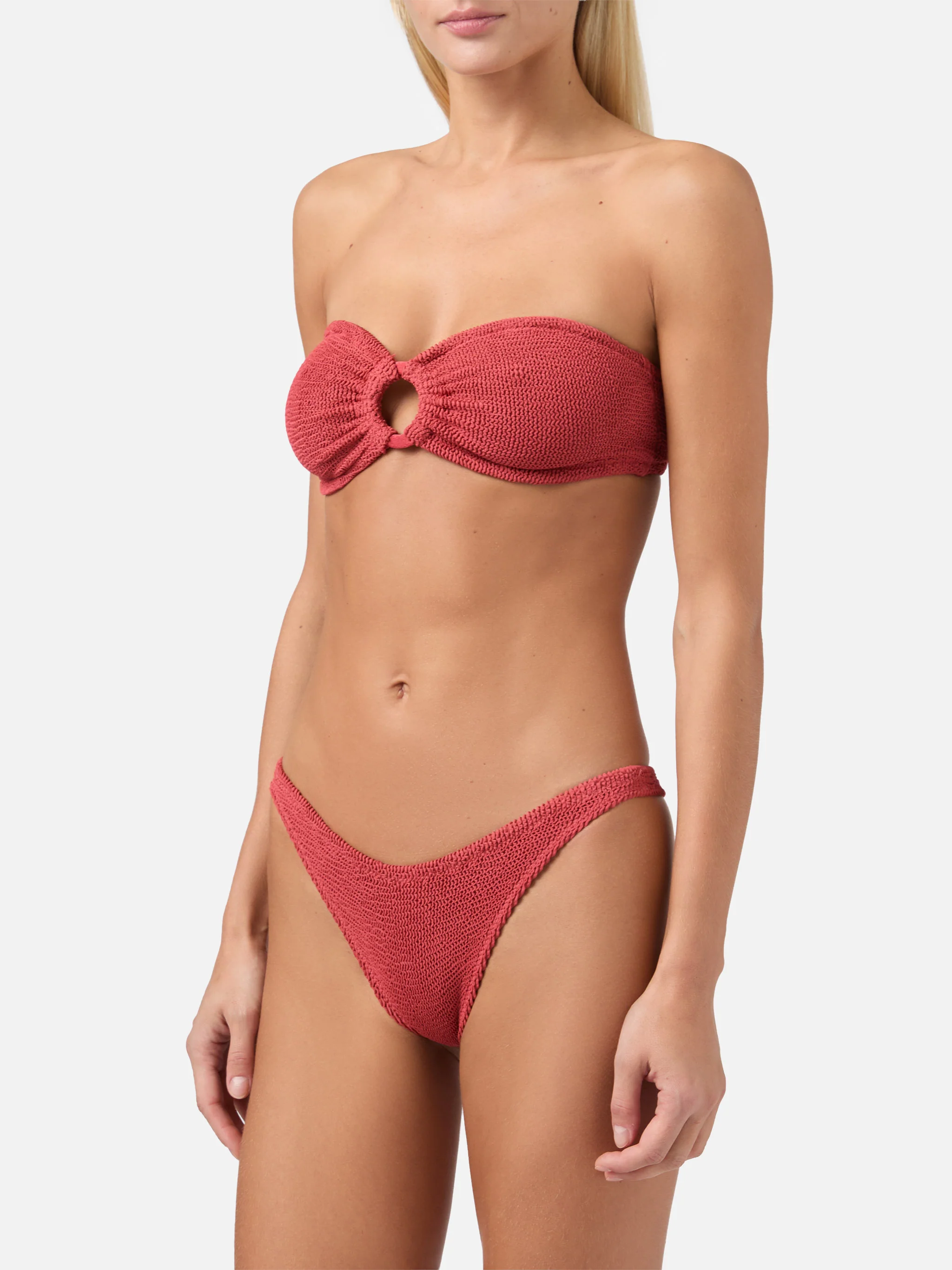 Bandeau bikini Yulia Naomi in brick red crinkle - Image 2