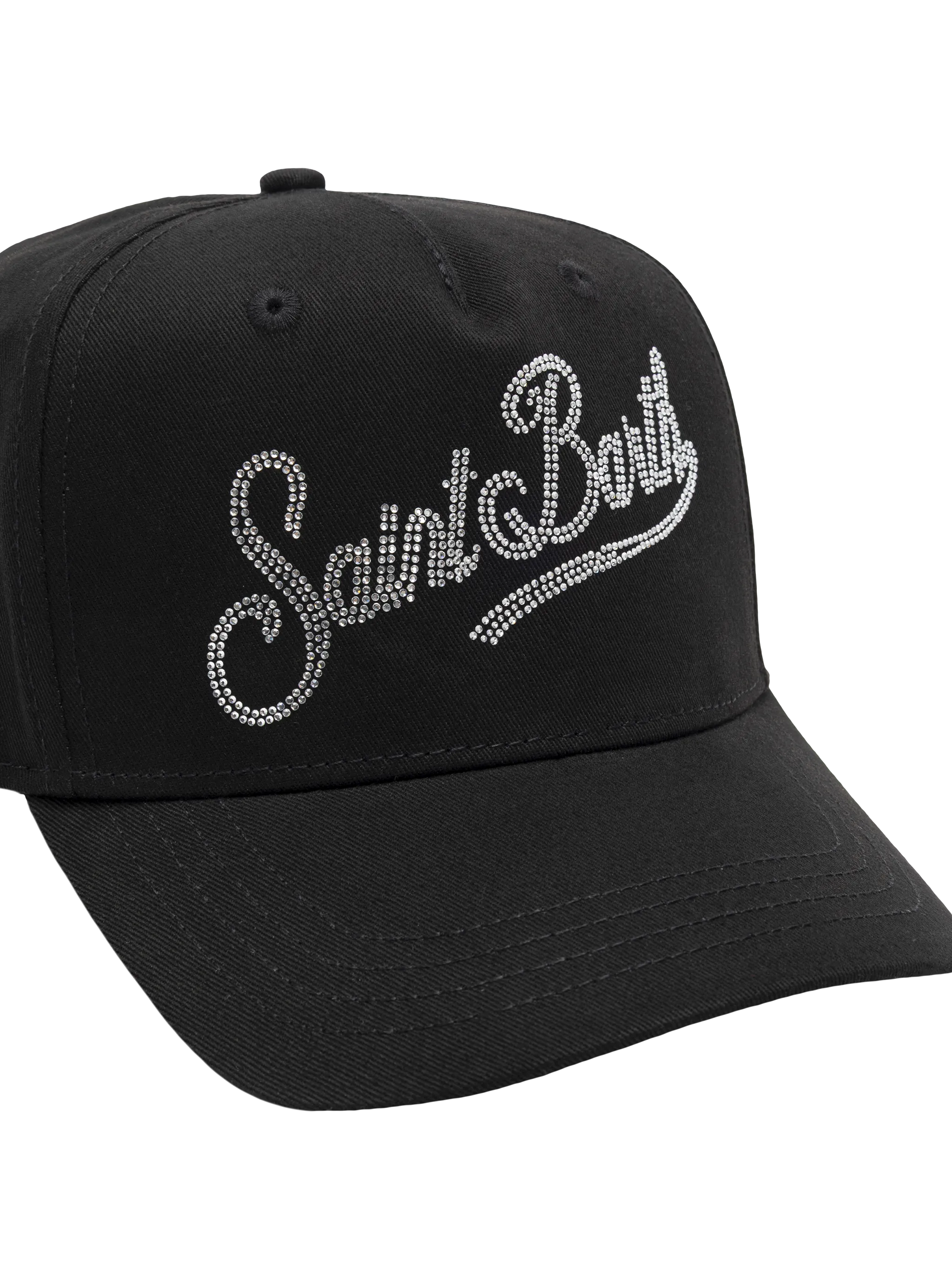 Baseball black cotton cap with rhinestones - Image 2