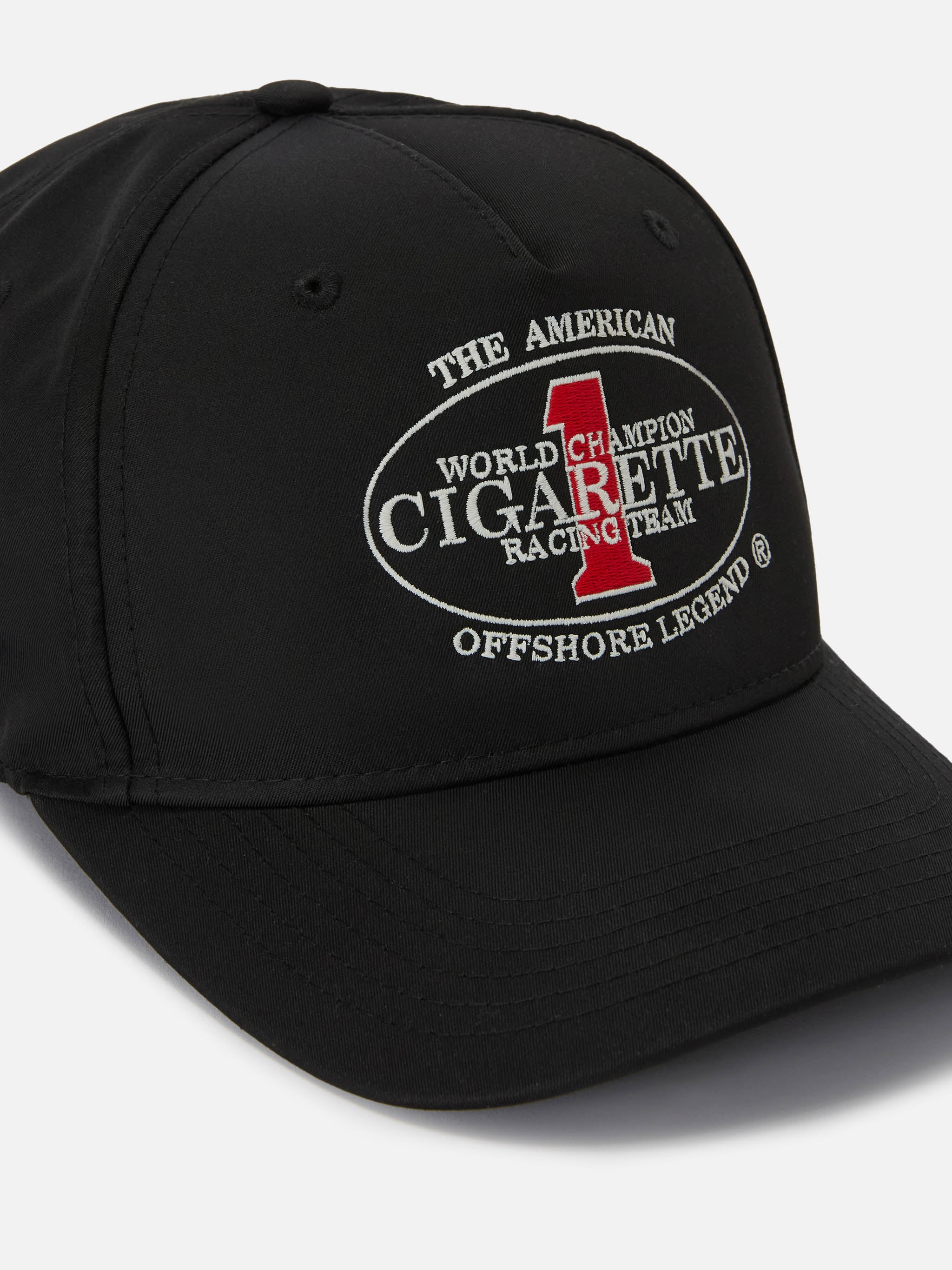Baseball cap with visor in black with Cigarette embroidery | Special Edition - Image 2