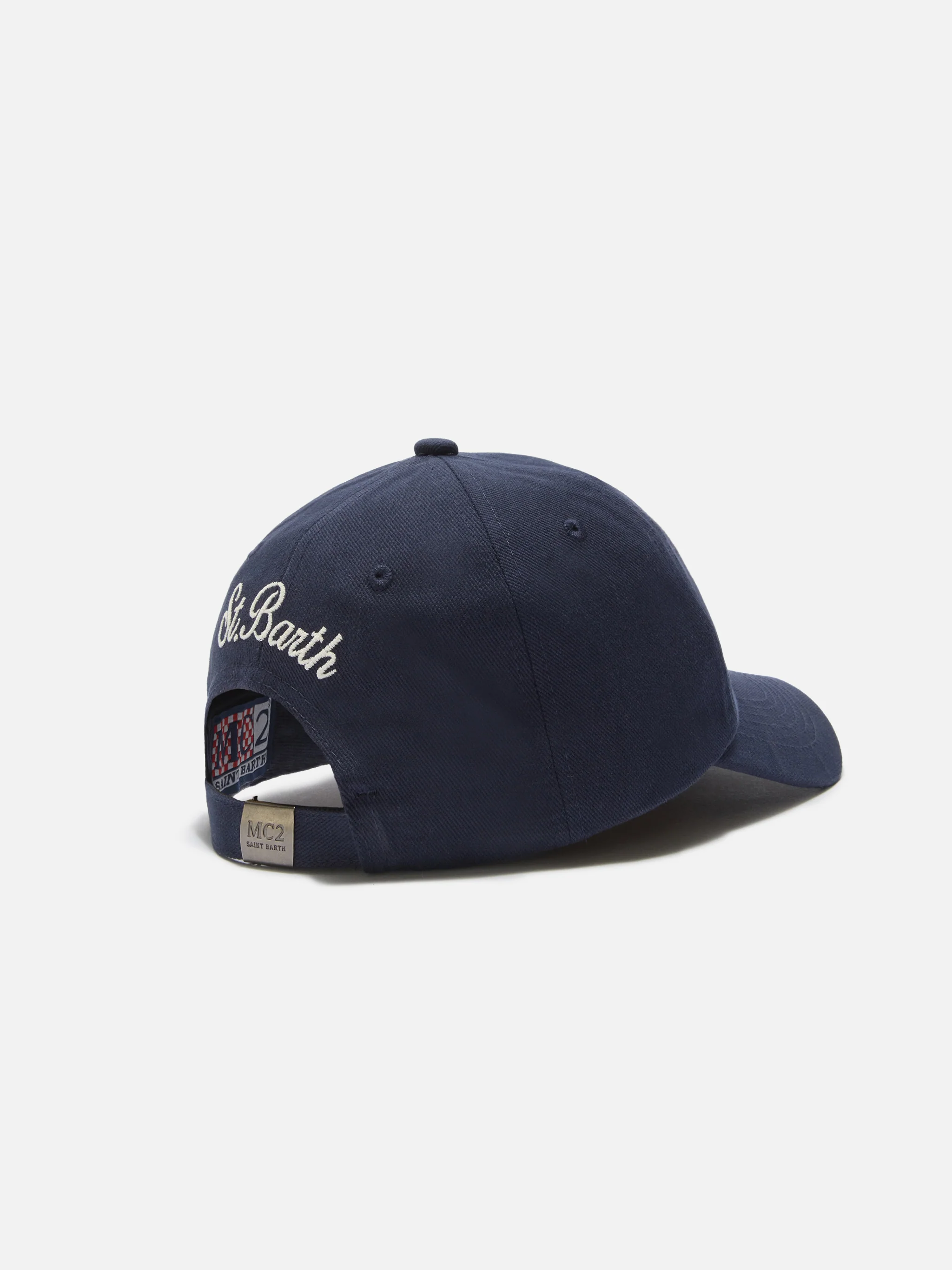 Baseball cap with visor in blue cotton with Sapore di Sale embroidery | Special Edition - Image 3
