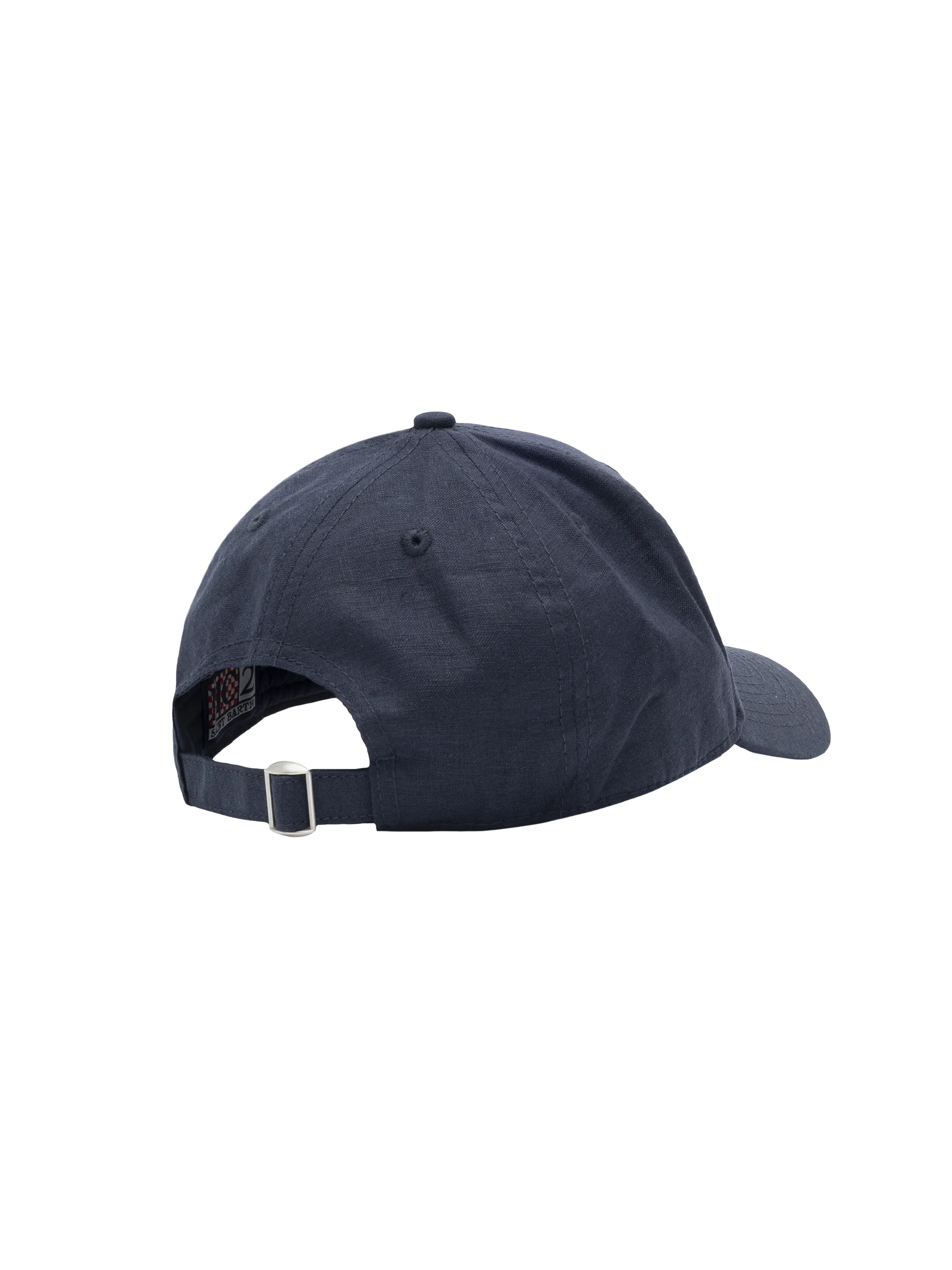 Baseball navy blue cotton linen cap - Image 3