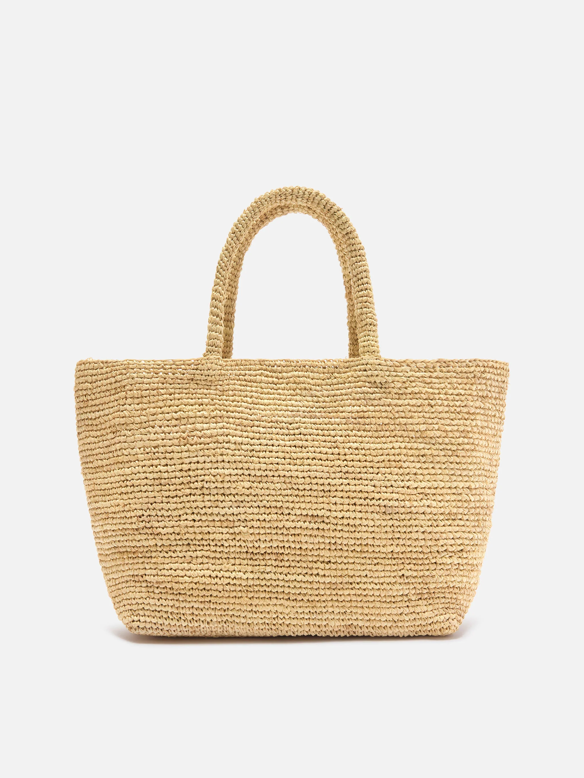 Beach medium raffia bag with contrasting embroidered logo - Image 3