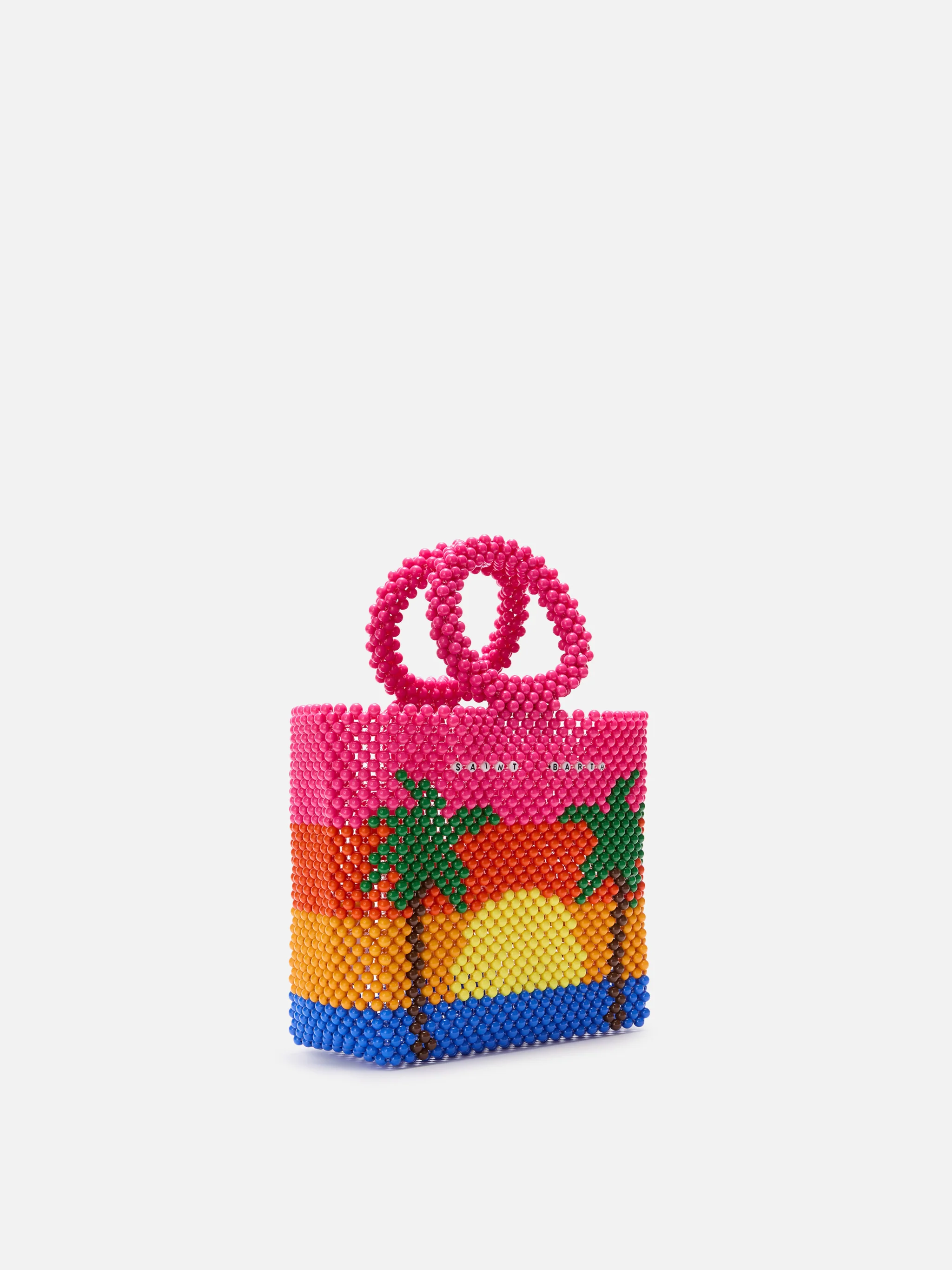 Beaded Big Bag multicolor striped bag - Image 3