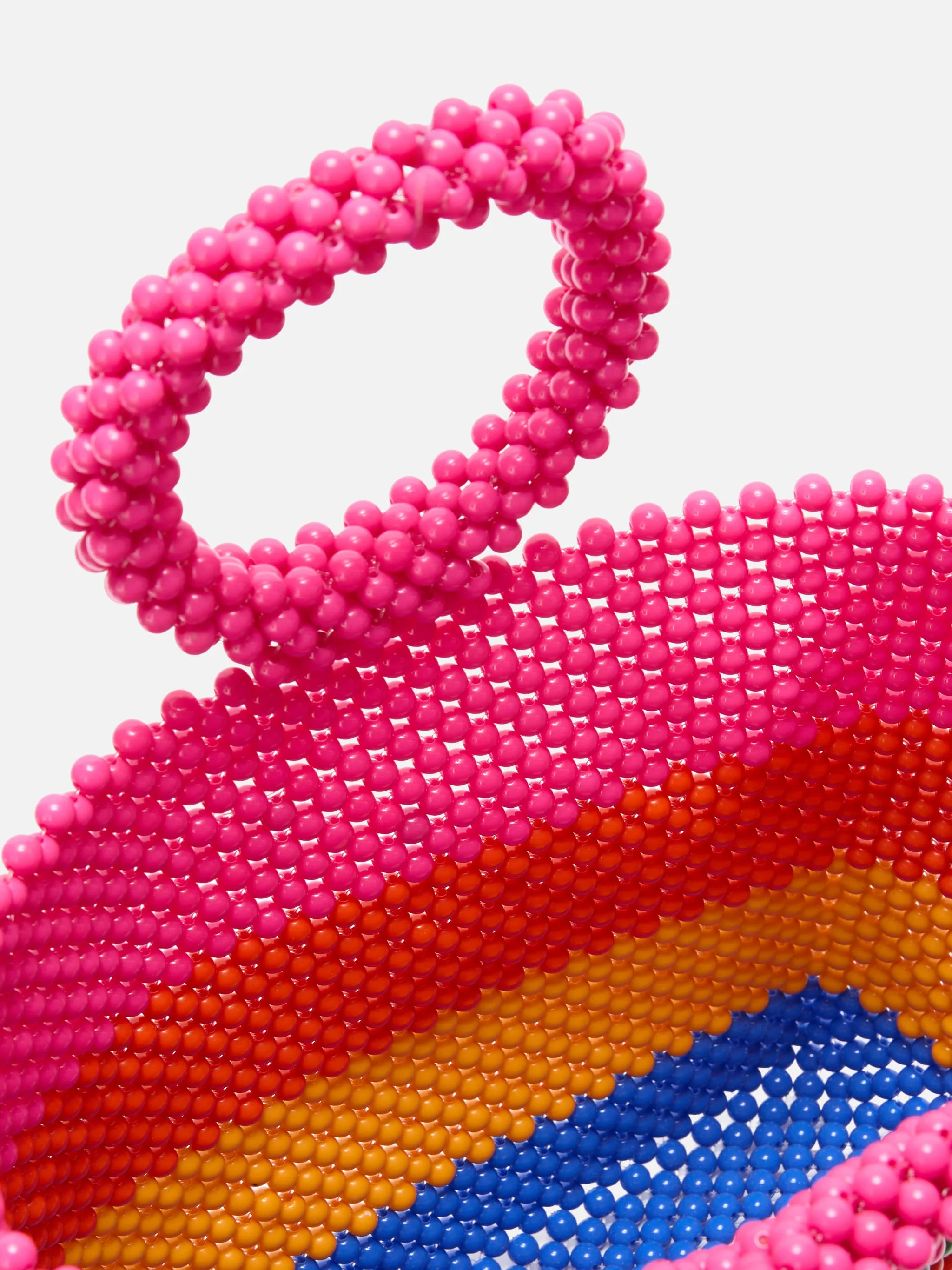 Beaded Big Bag multicolor striped bag - Image 5