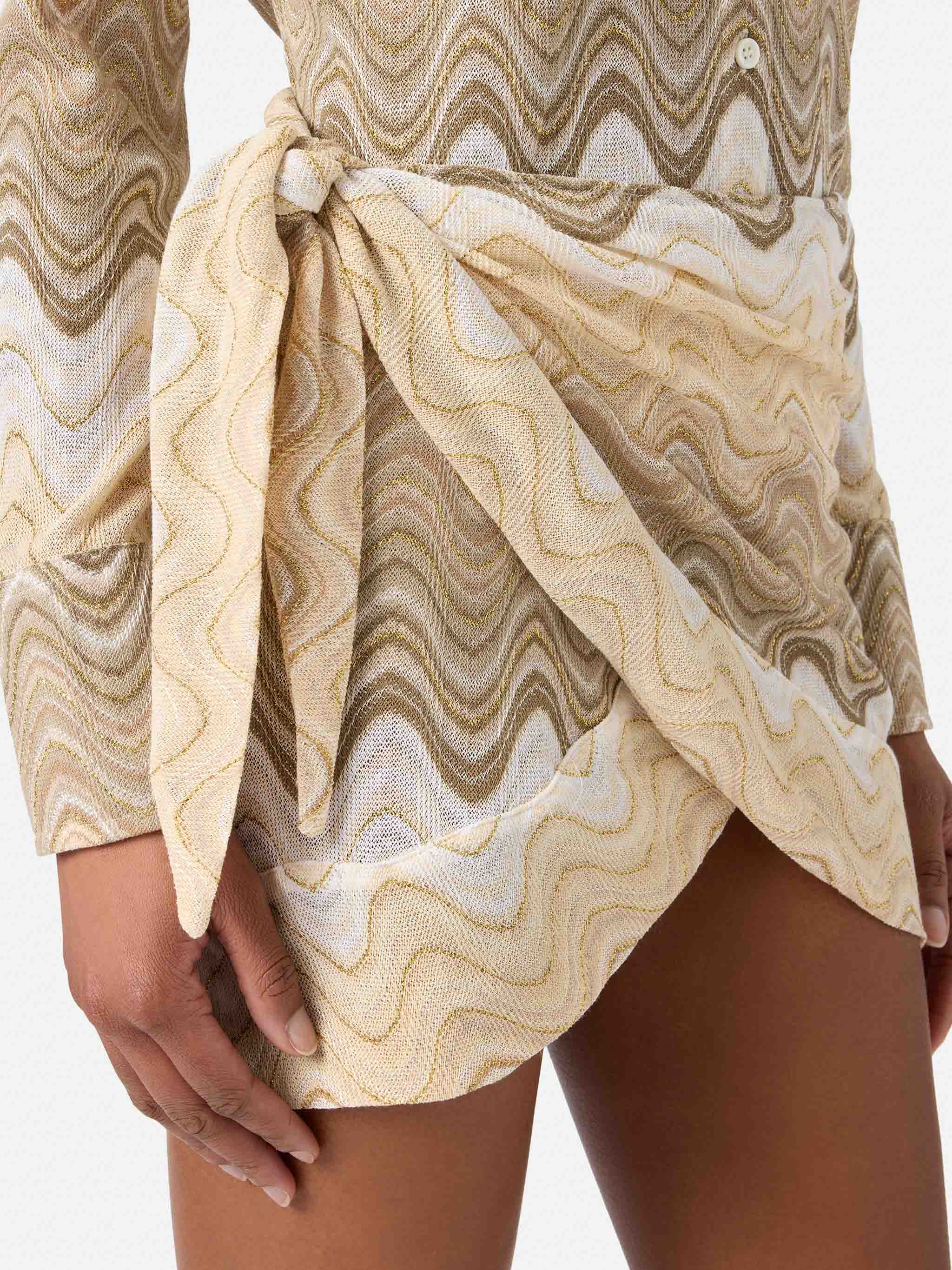 Beige Angie degradé raschel pareo skirt - Image 4