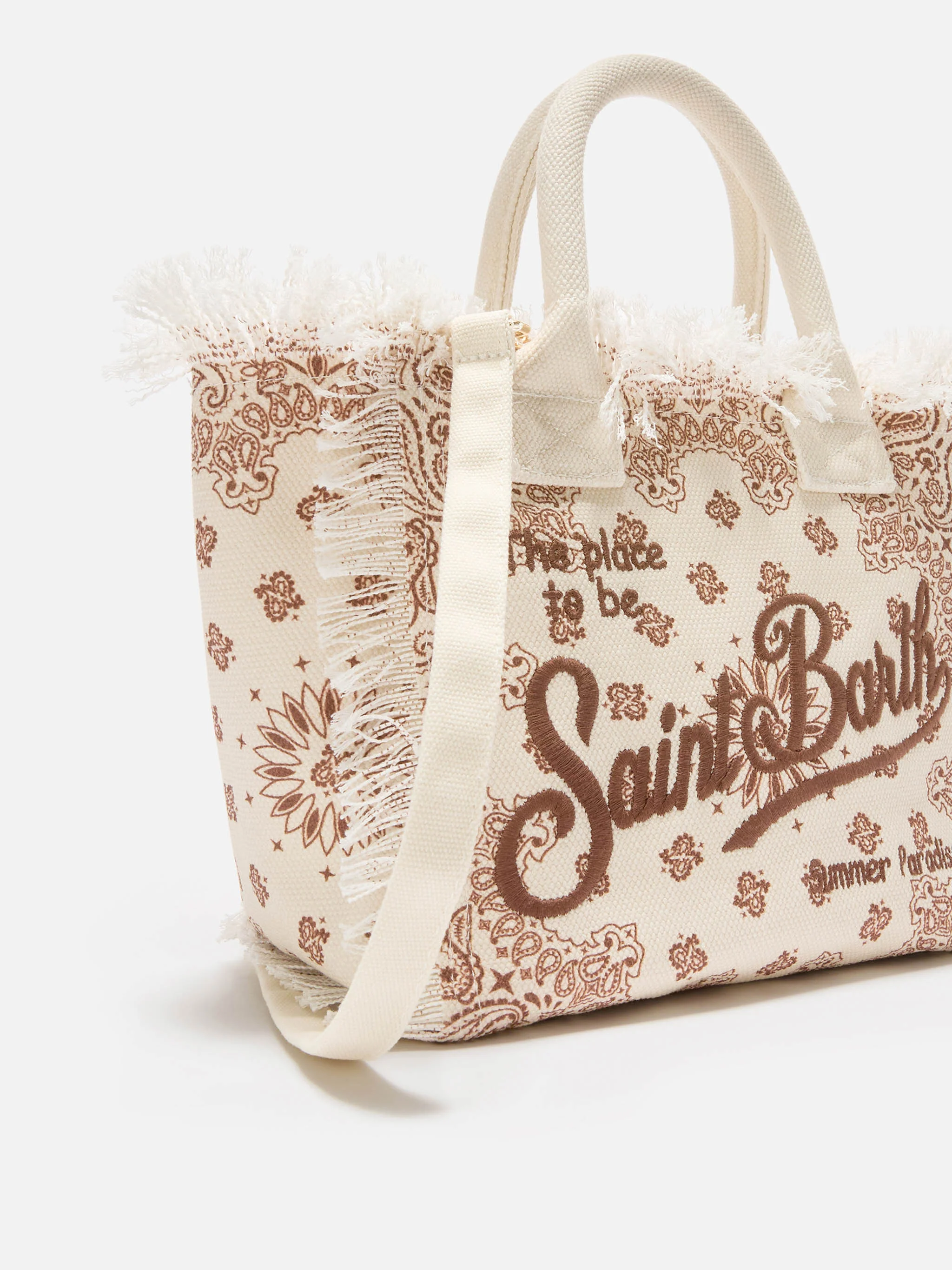 Beige canvas Colette bag with bandana print - Image 3