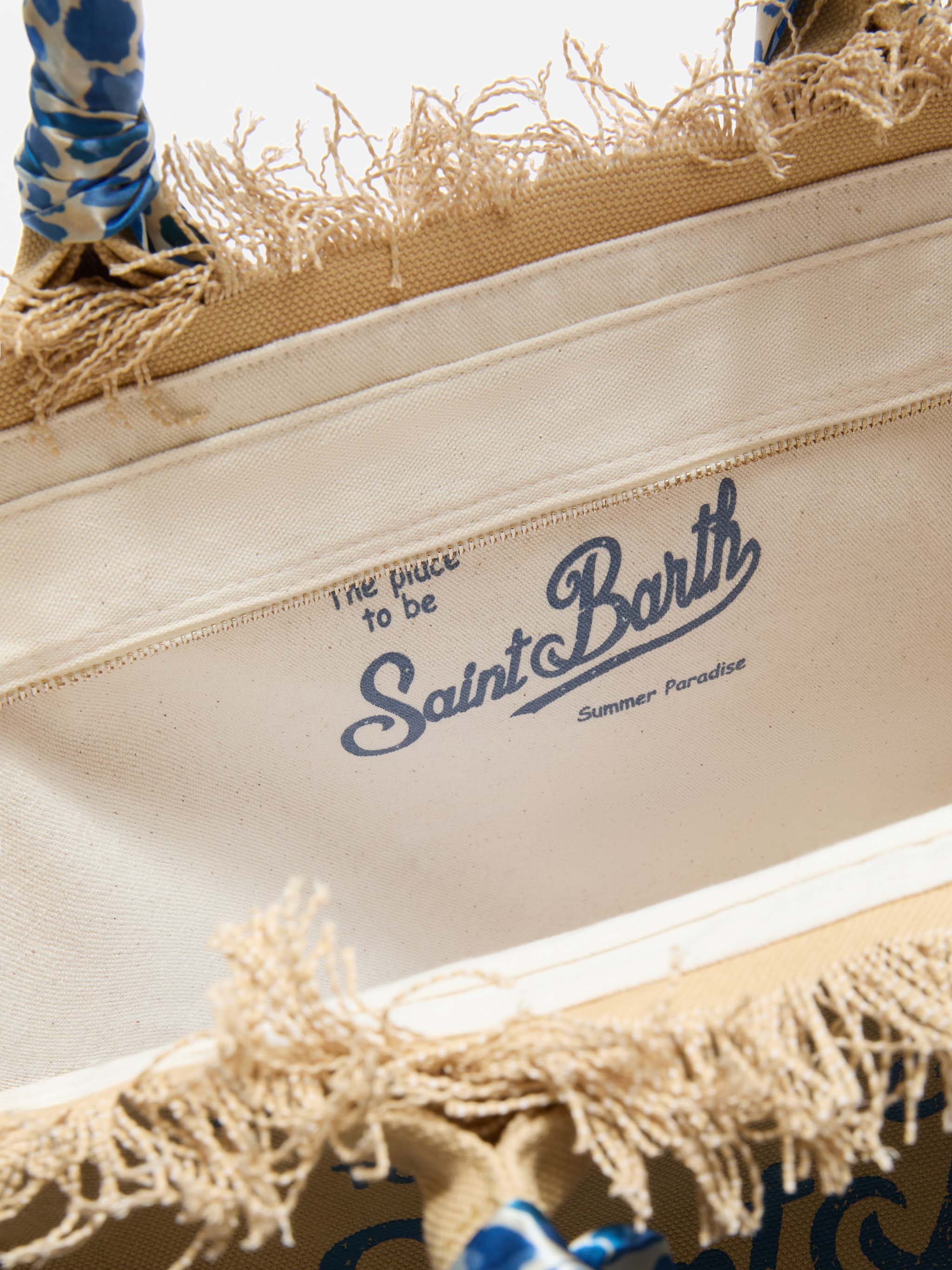 Beige Canvas Vanity regular bag with removable twill - Image 3