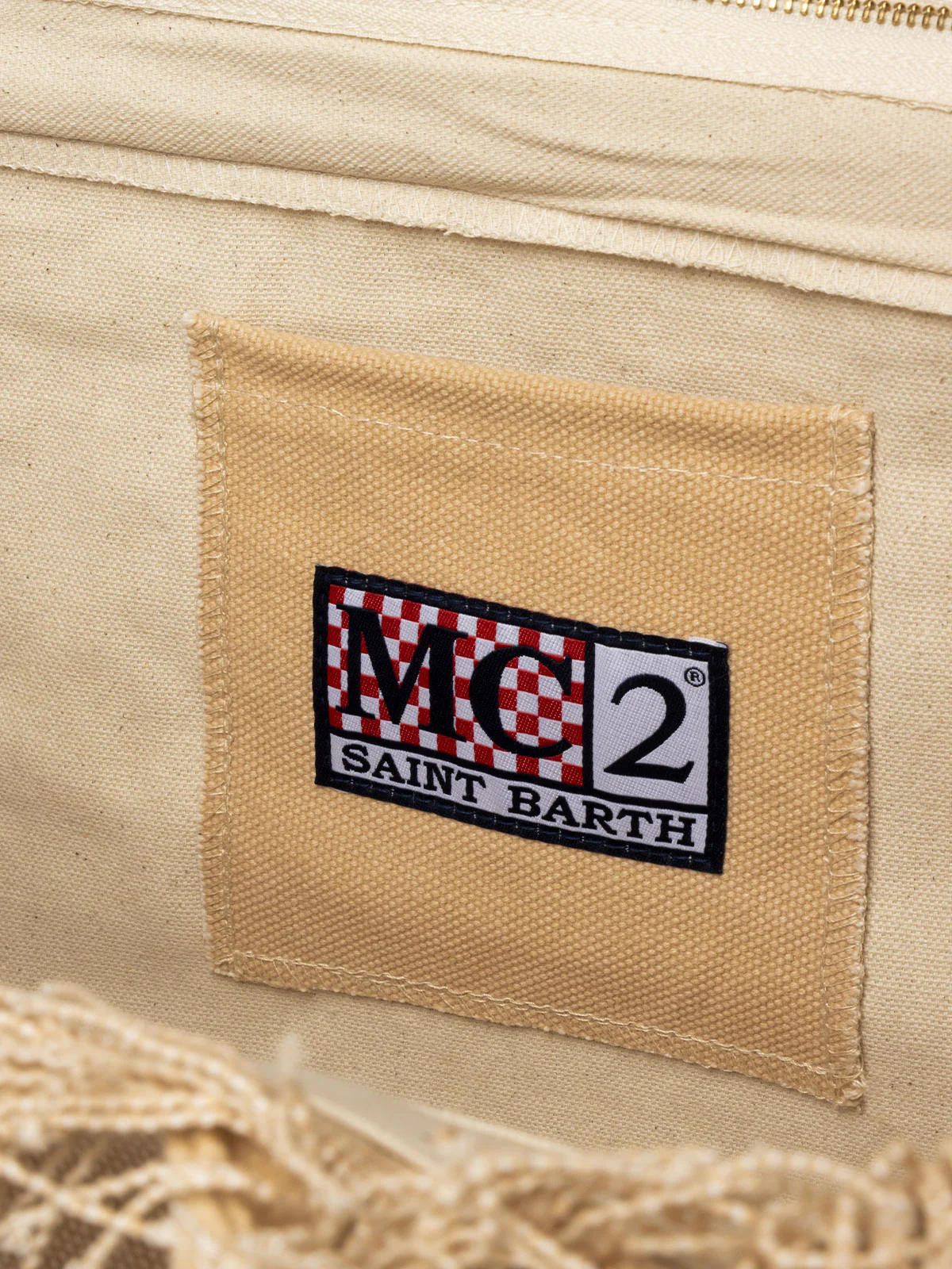 Beige cotton canvas Vanity shoulder bag - Image 4