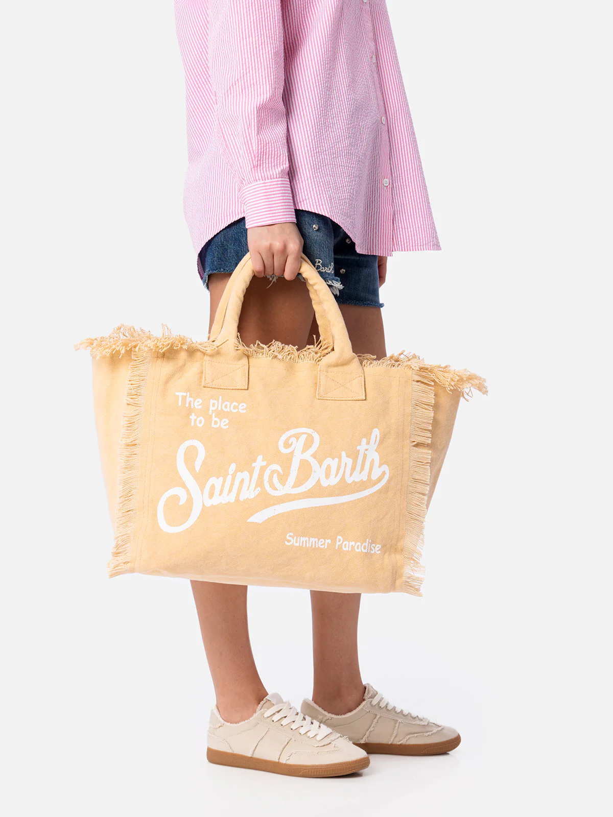 Beige cotton canvas Vanity tote bag - Image 2