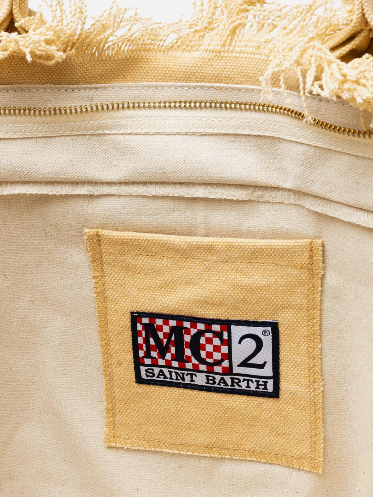Beige cotton canvas Vanity tote bag - Image 5