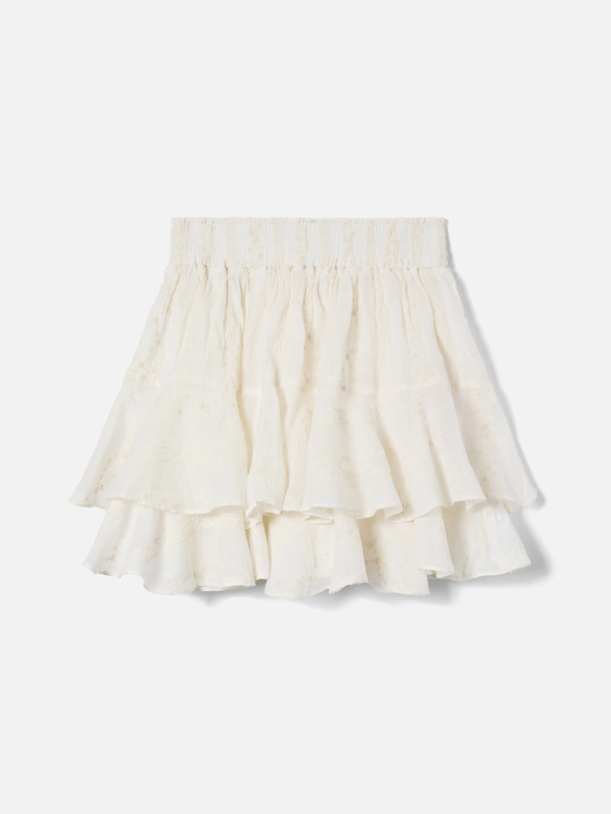 Beige Eivissa short ramie skirt with embroidery - Image 5