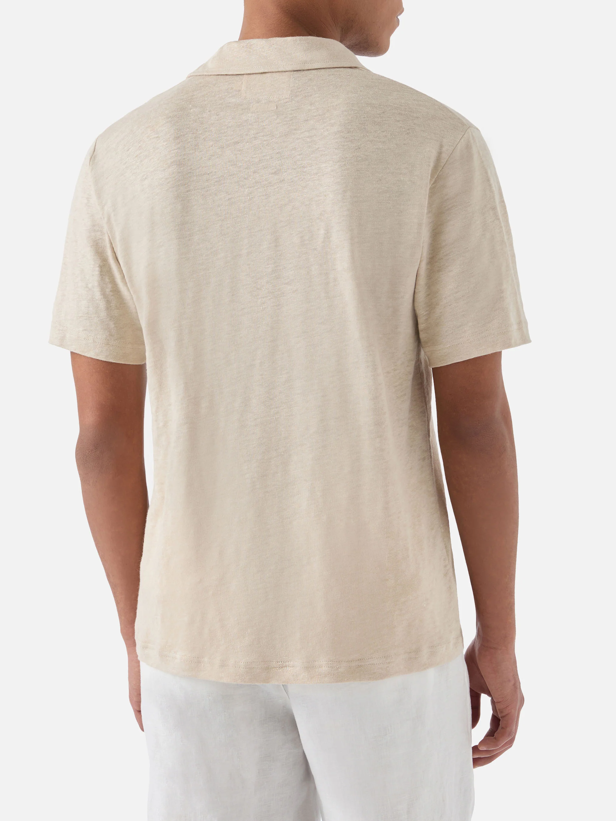 Beige Fraser polo in pure linen - Image 3
