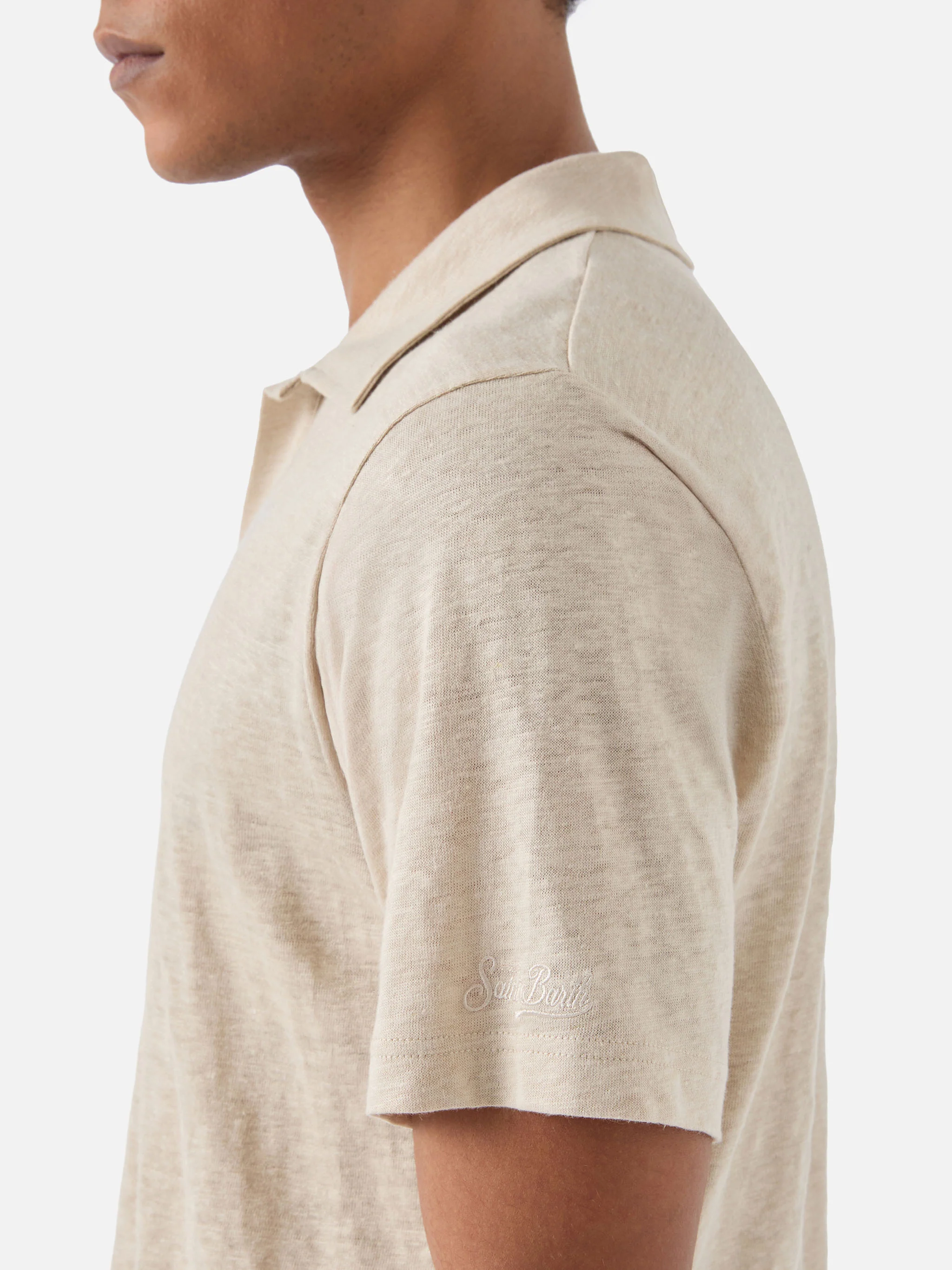 Beige Fraser polo in pure linen - Image 4