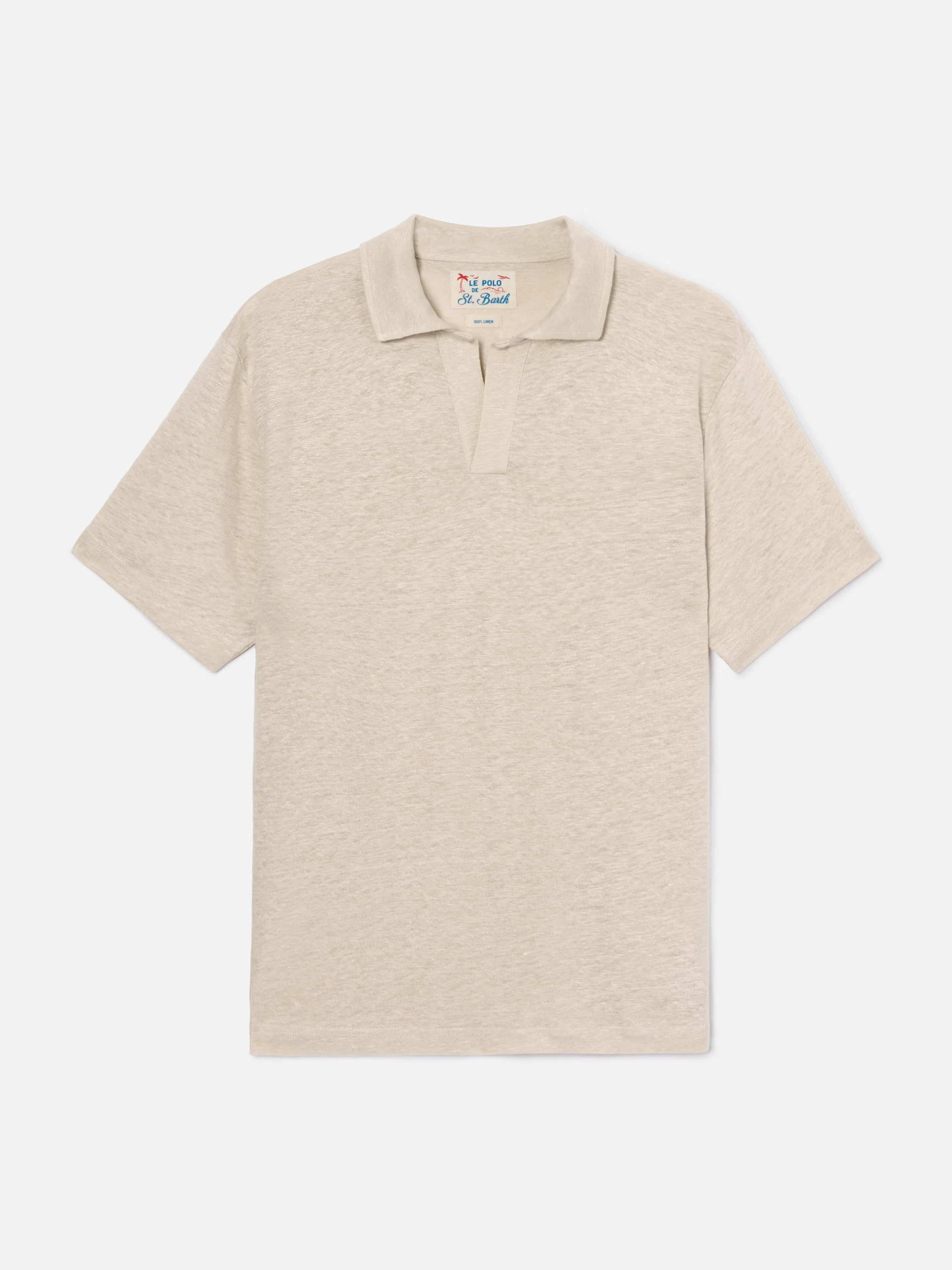 Beige Fraser polo in pure linen - Image 5