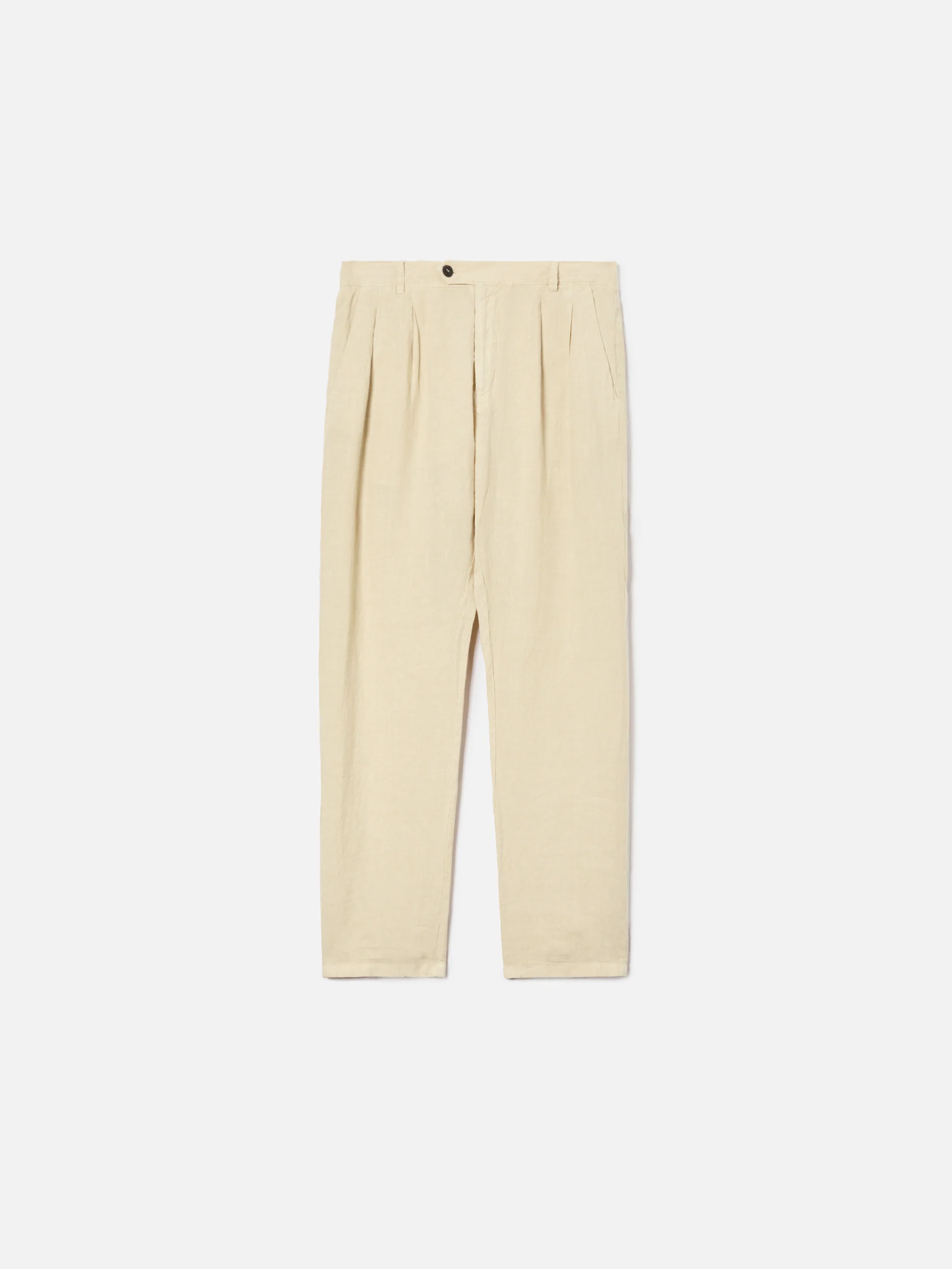 Beige Havier long long pants in pure linen - Image 4