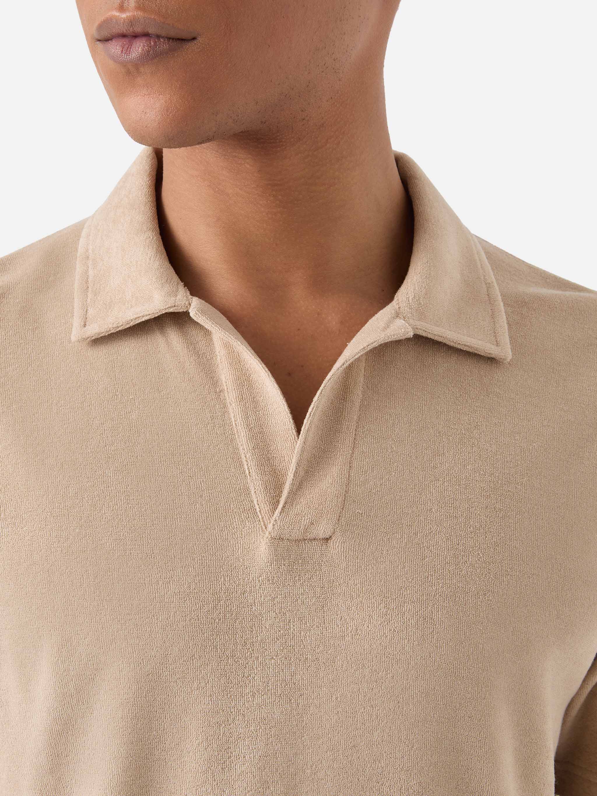 Beige Jeremy polo in terry-effect cotton - Image 2