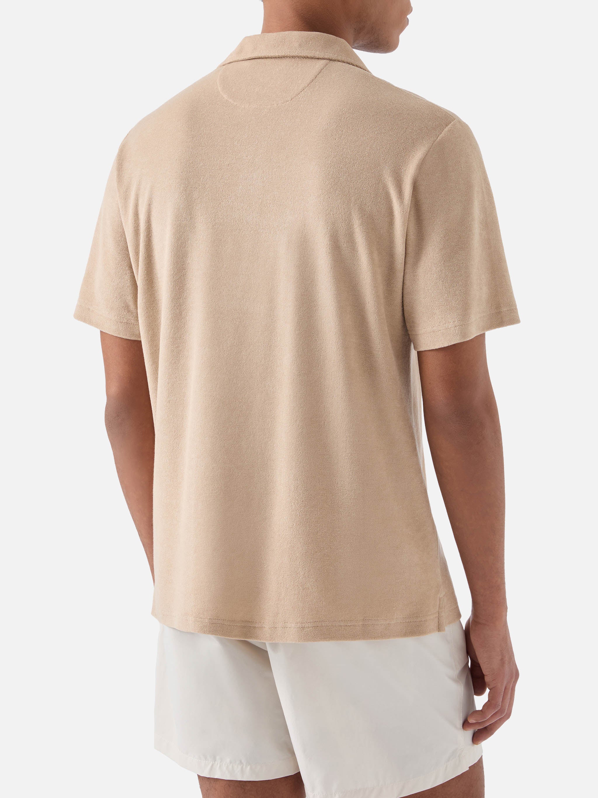 Beige Jeremy polo in terry-effect cotton - Image 3