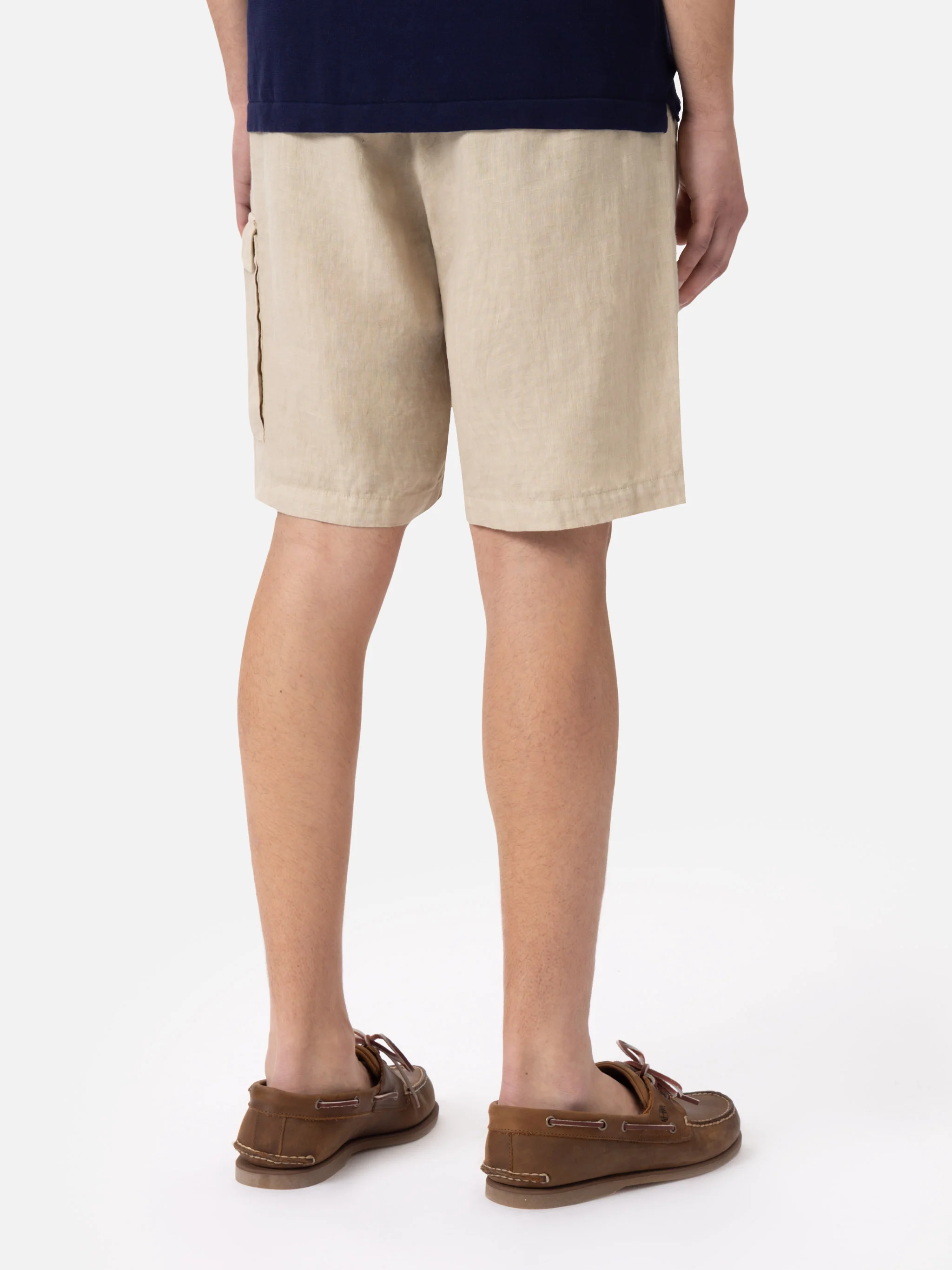 Beige linen bermuda Marseille - Image 2