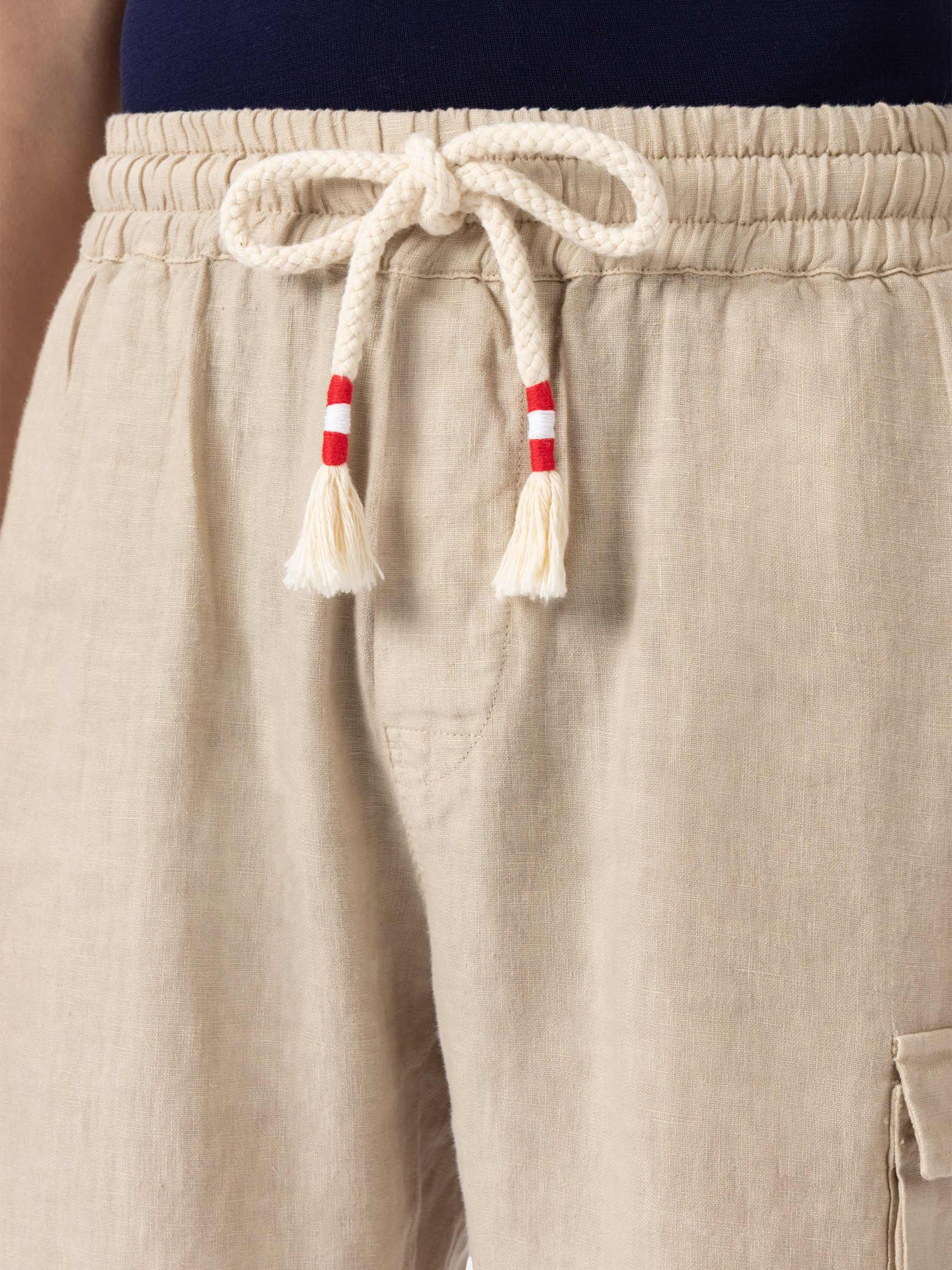 Beige linen bermuda Marseille - Image 3