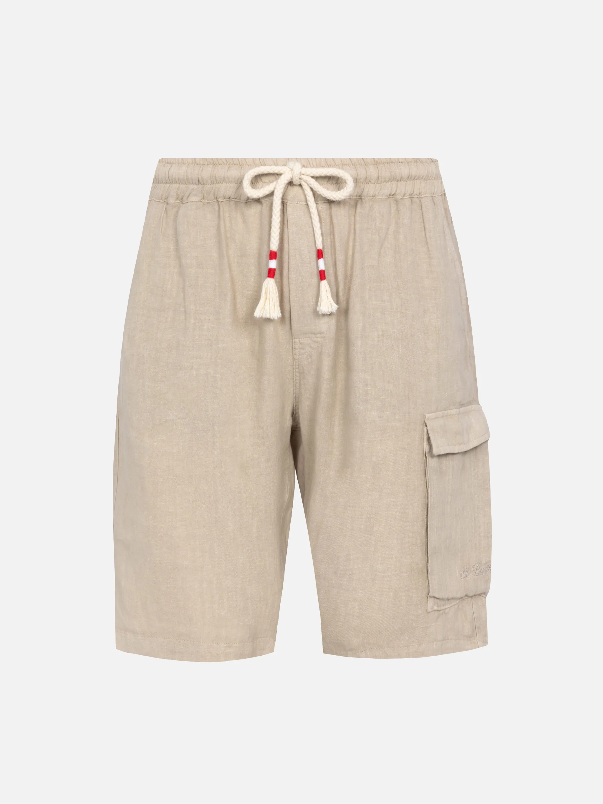 Beige linen bermuda Marseille - Image 4