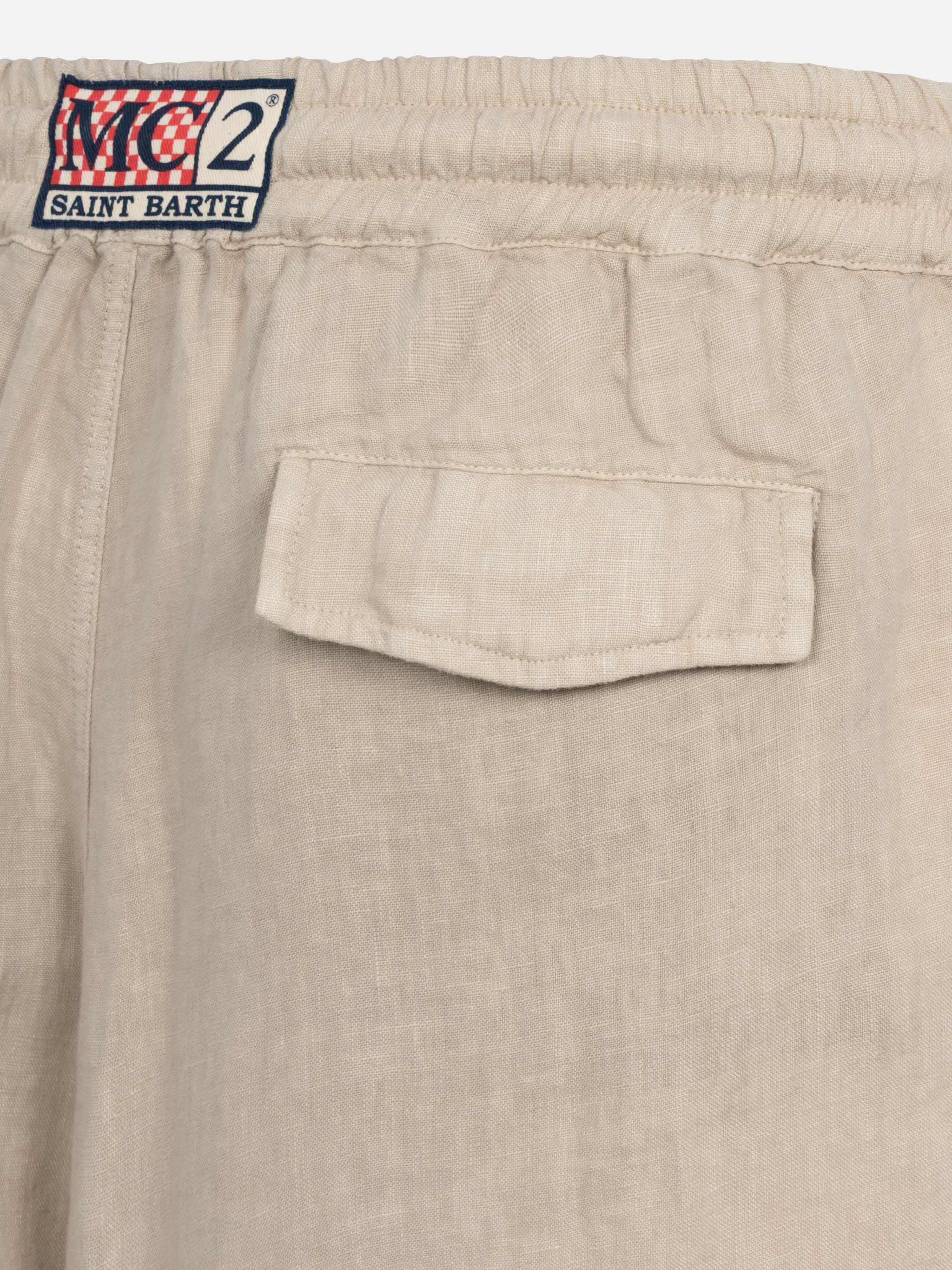 Beige linen bermuda Marseille - Image 6