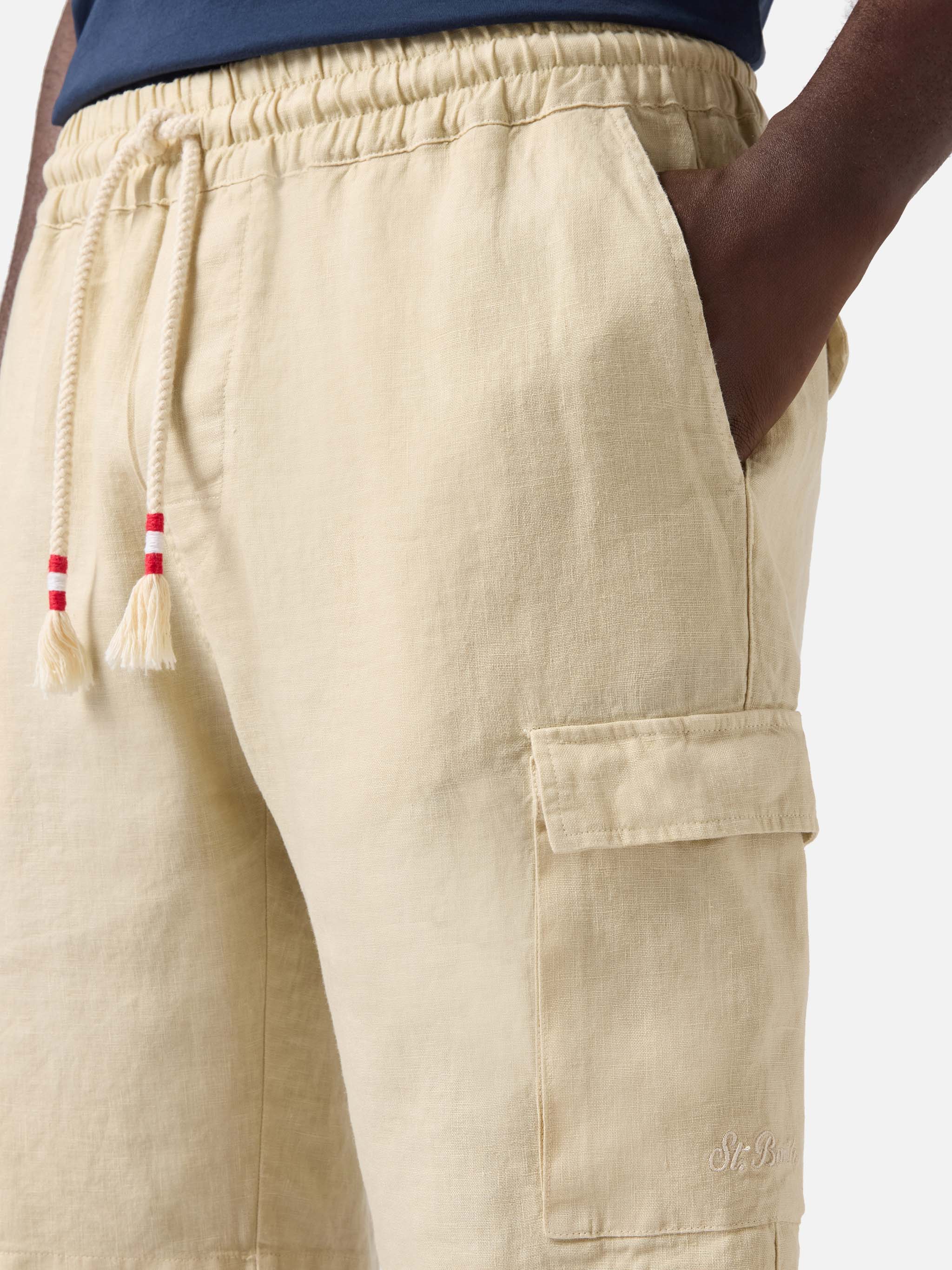 Beige Marseille bermuda shorts in pure linen - Image 2