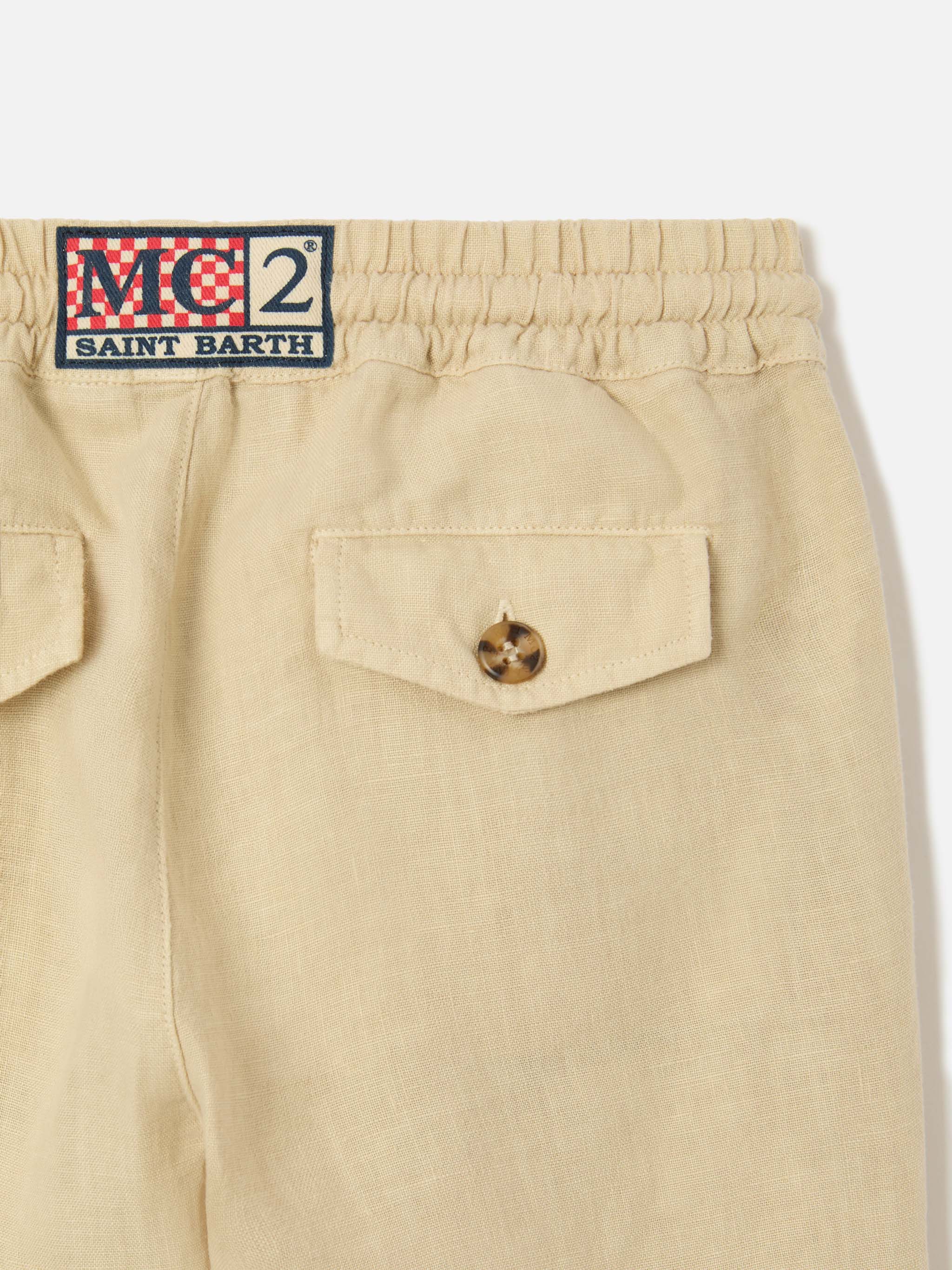 Beige Marseille Jr shorts in linen - Image 3