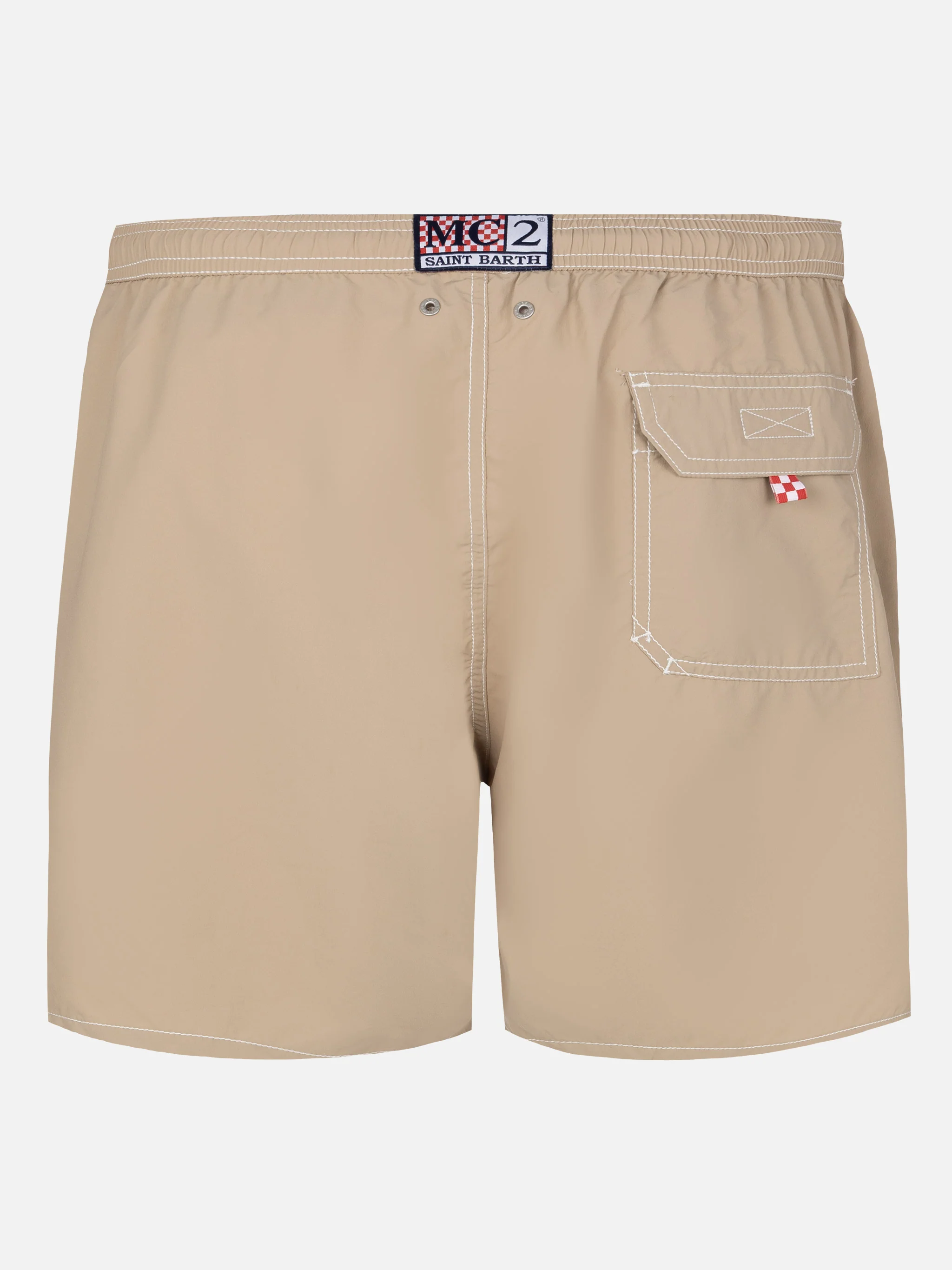 Beige mid-length classic light swim shorts Patmos - Image 2
