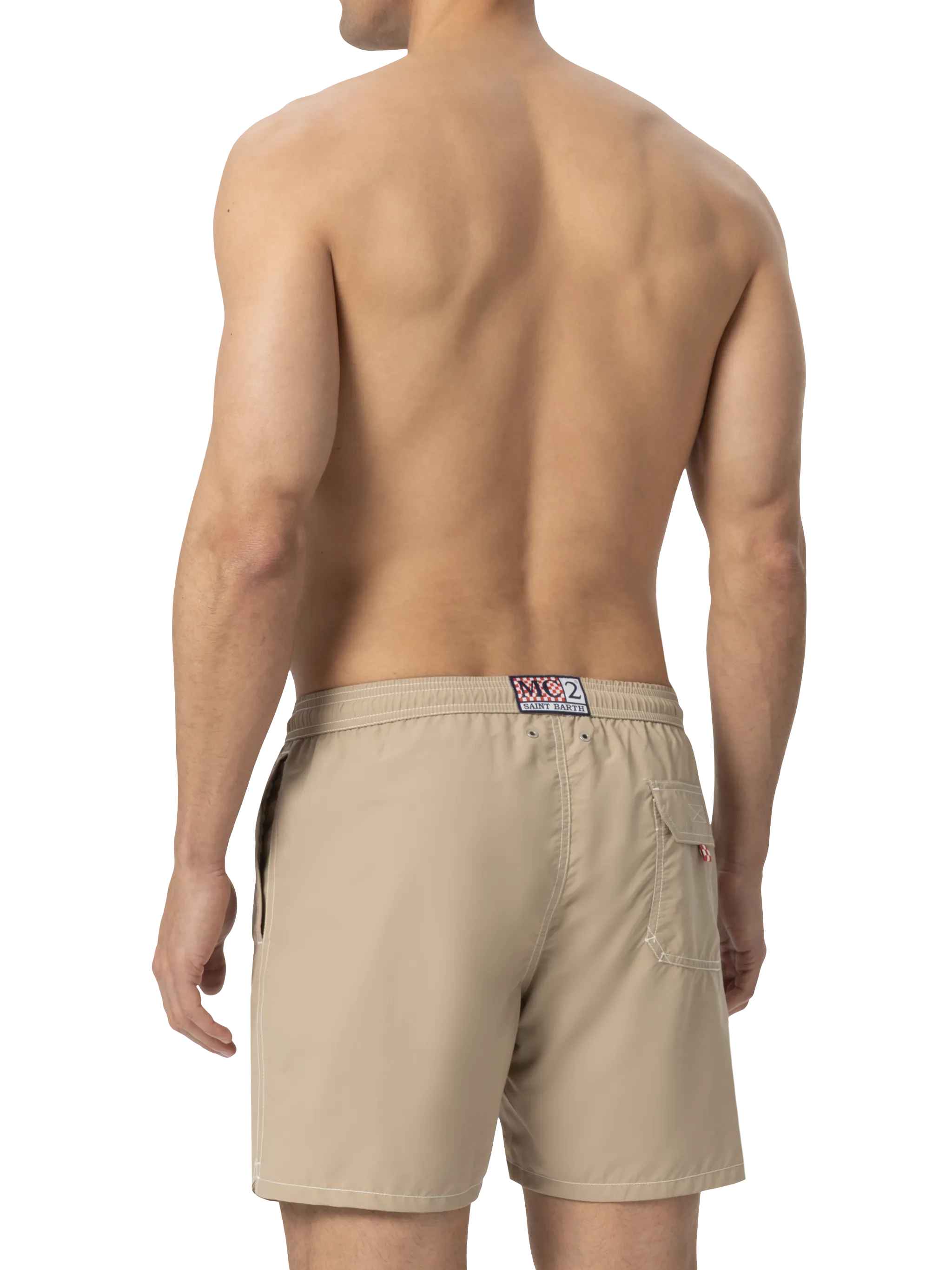 Beige mid-length classic light swim shorts Patmos - Image 4