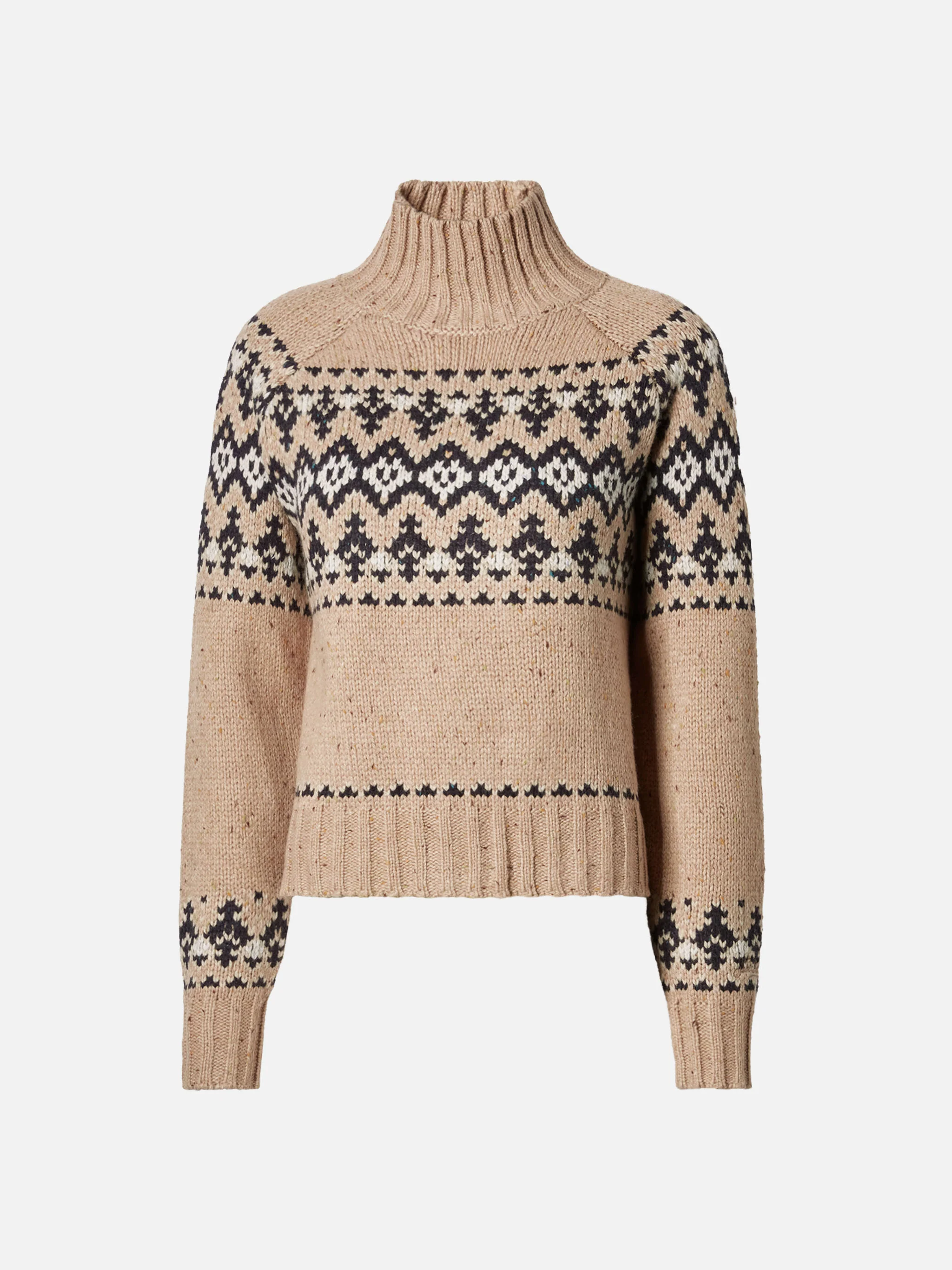 Beige Myra Donegal wool blend sweater with Fair Isle jacquard - Image 5