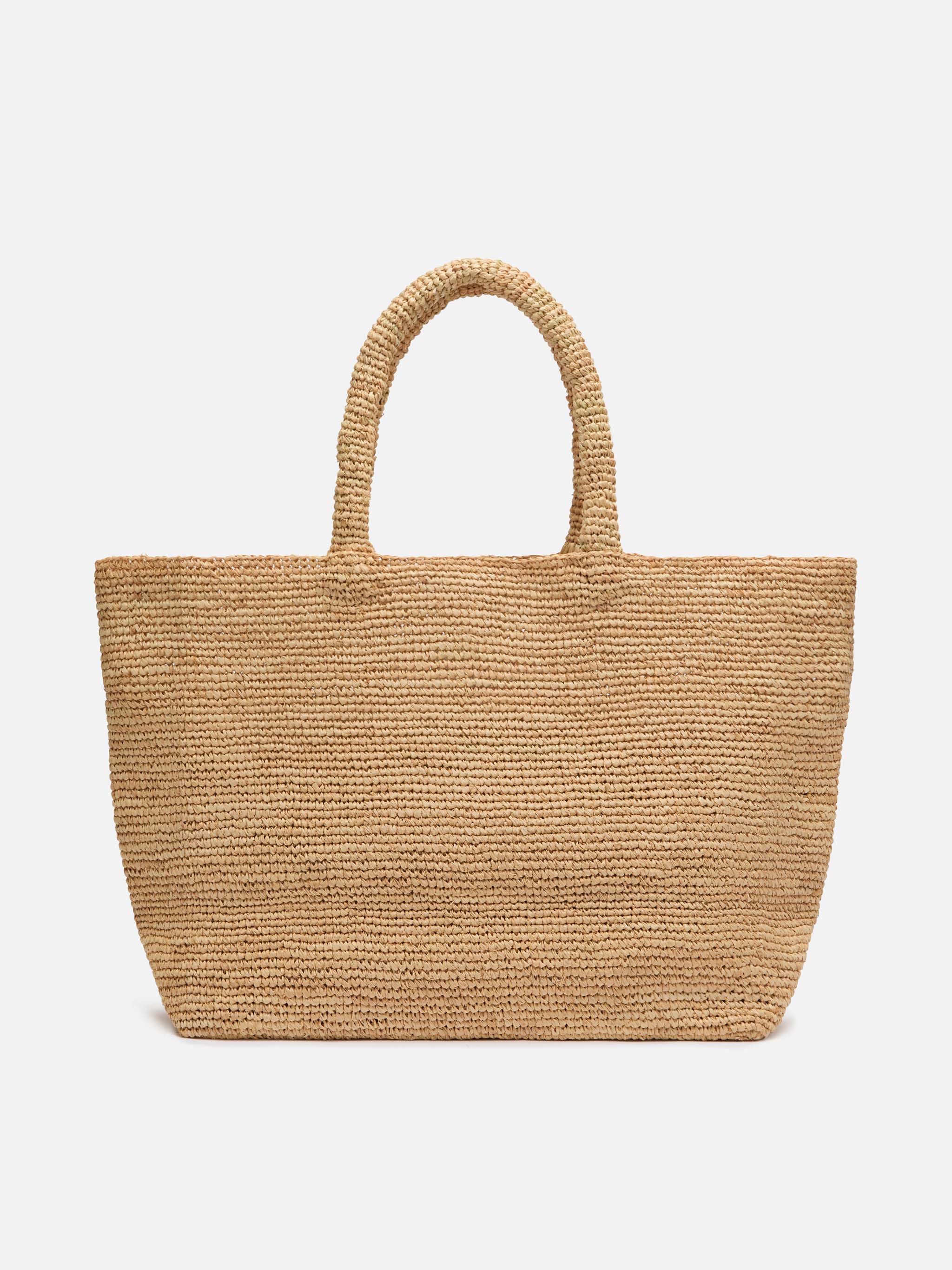 Beige Raffia Beach bag with cotton pouch - Image 5