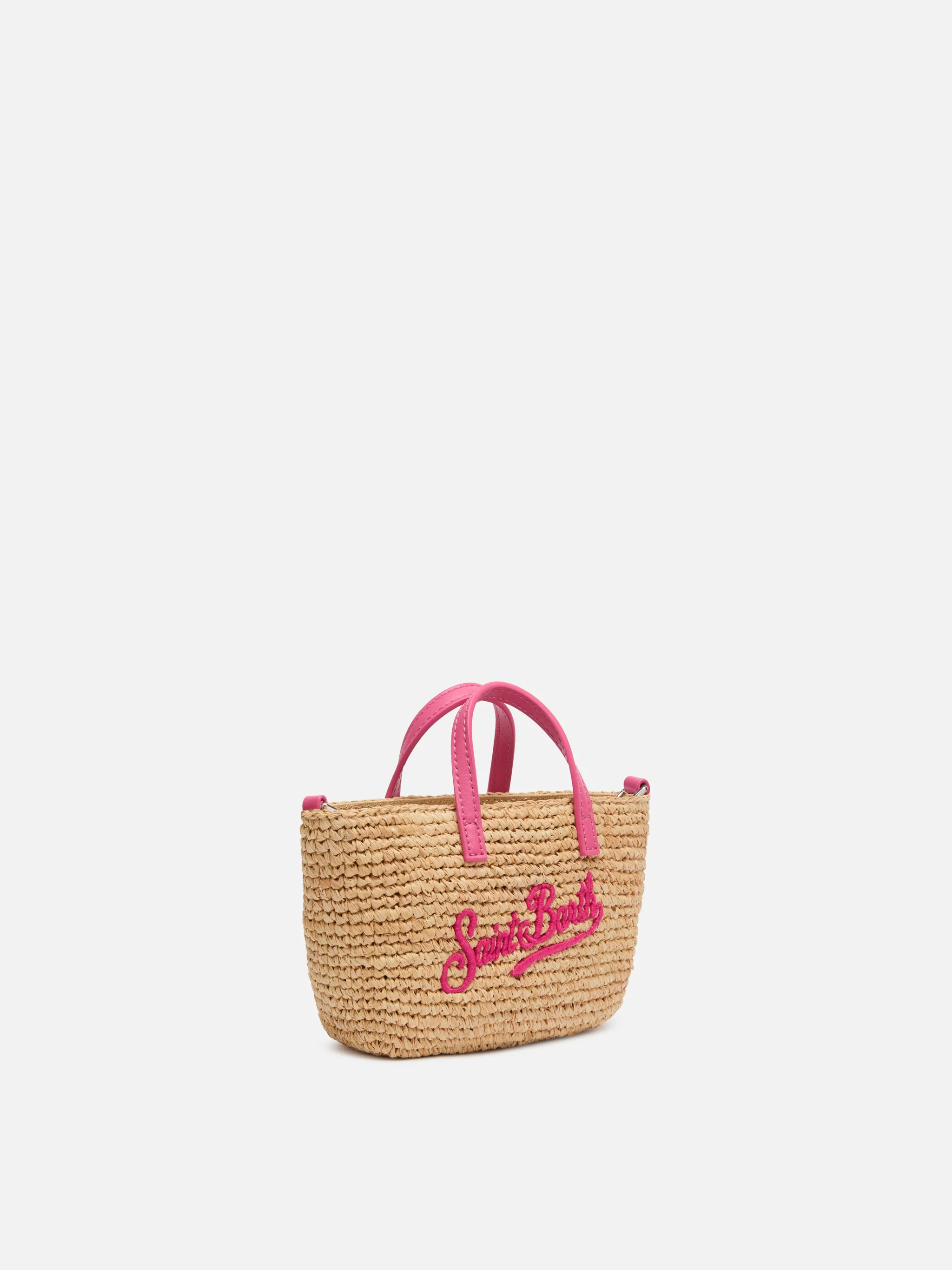 Beige Raffia City Micro bag with Saint Barth embroidery - Image 4