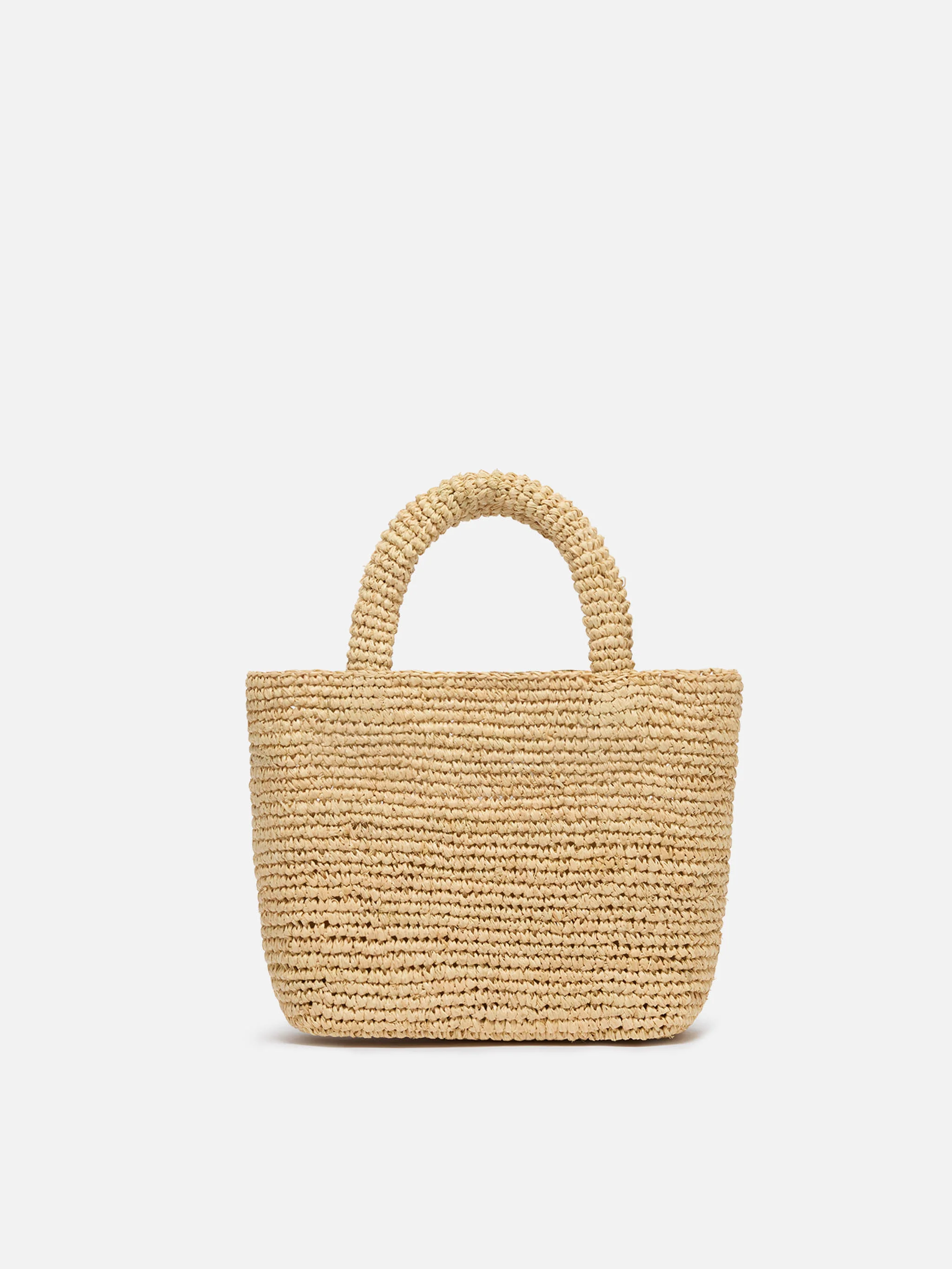 Beige Raffia Mini Beach Bag with cotton pouch - Image 4
