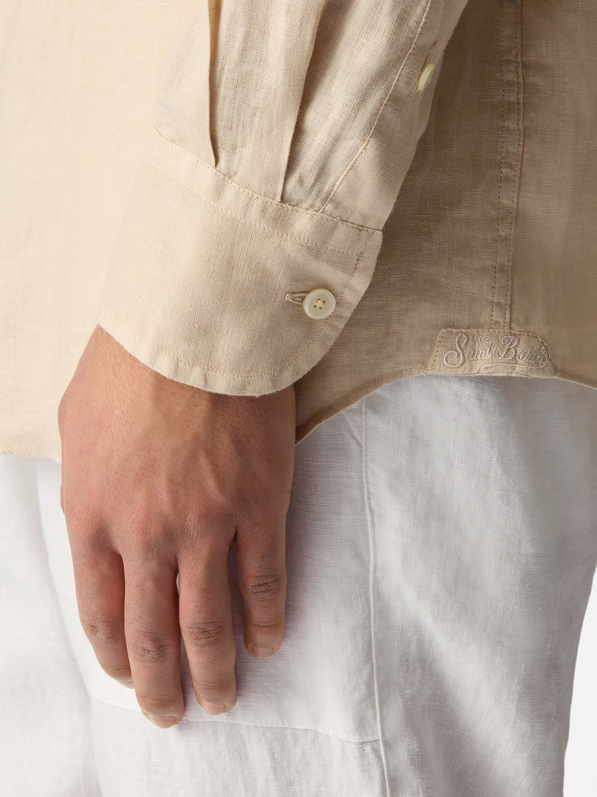 Beige Raphael shirt in pure linen - Image 2