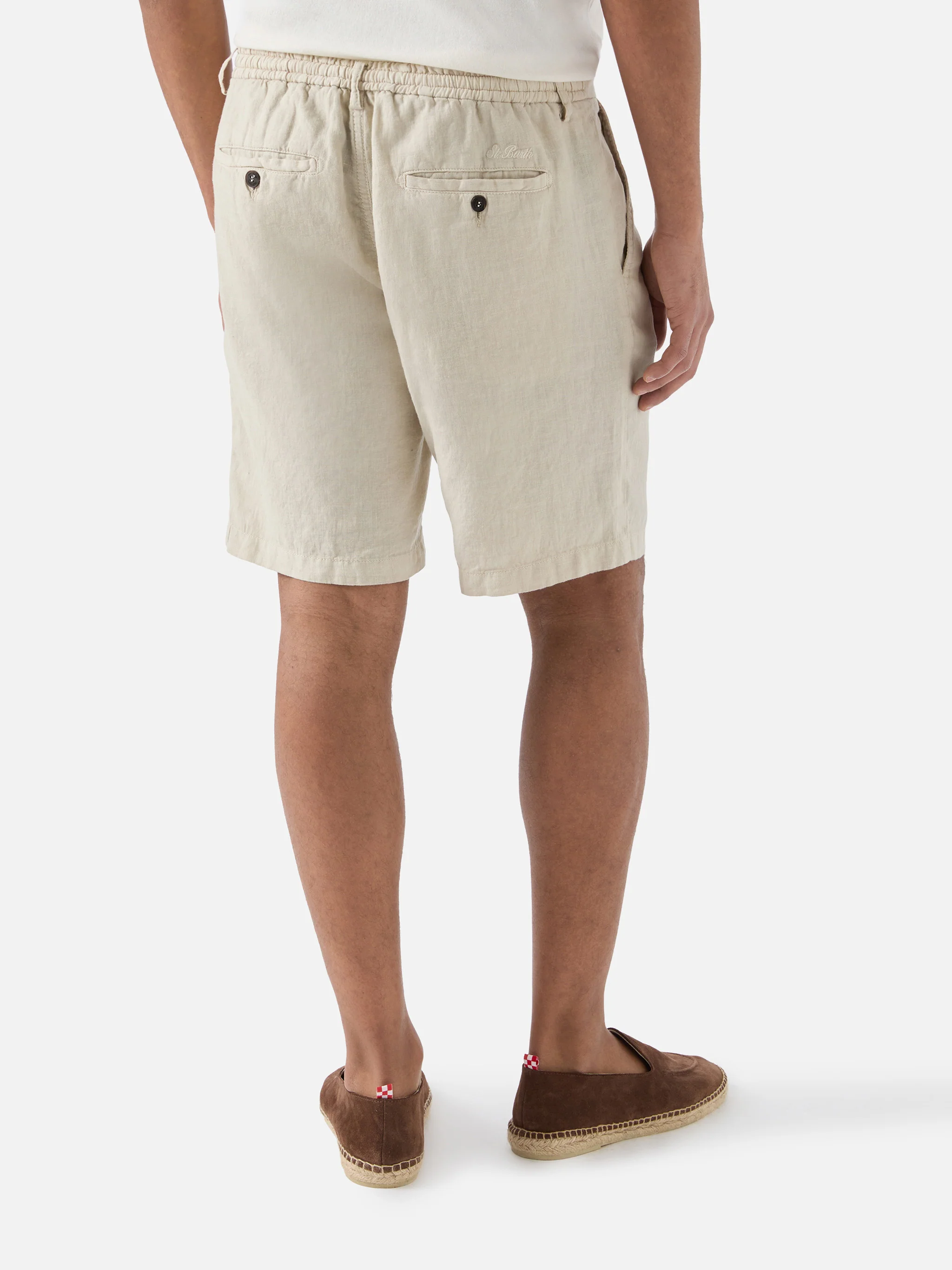 Beige Sebastian bermuda shorts in pure linen - Image 3