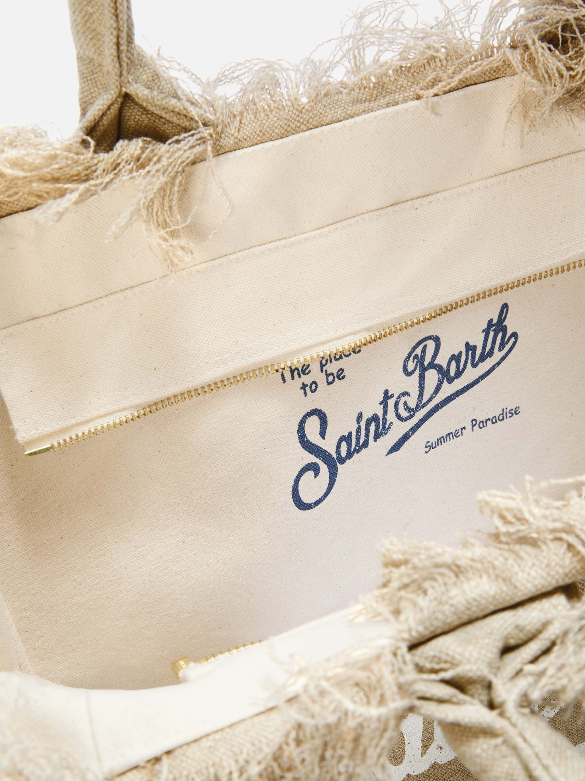 Beige solid color linen Colette bag - Image 4