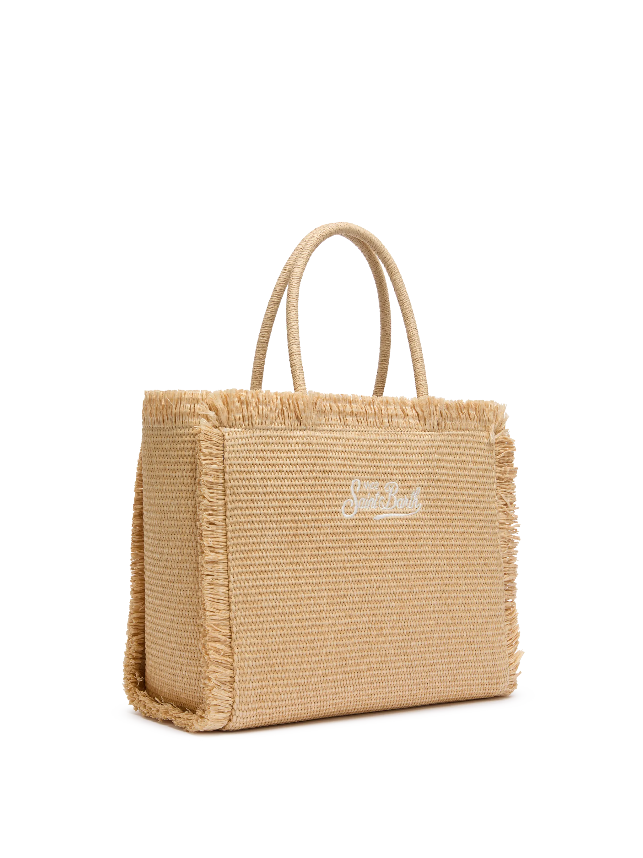 Beige straw effect Vanity tote bag - Image 4