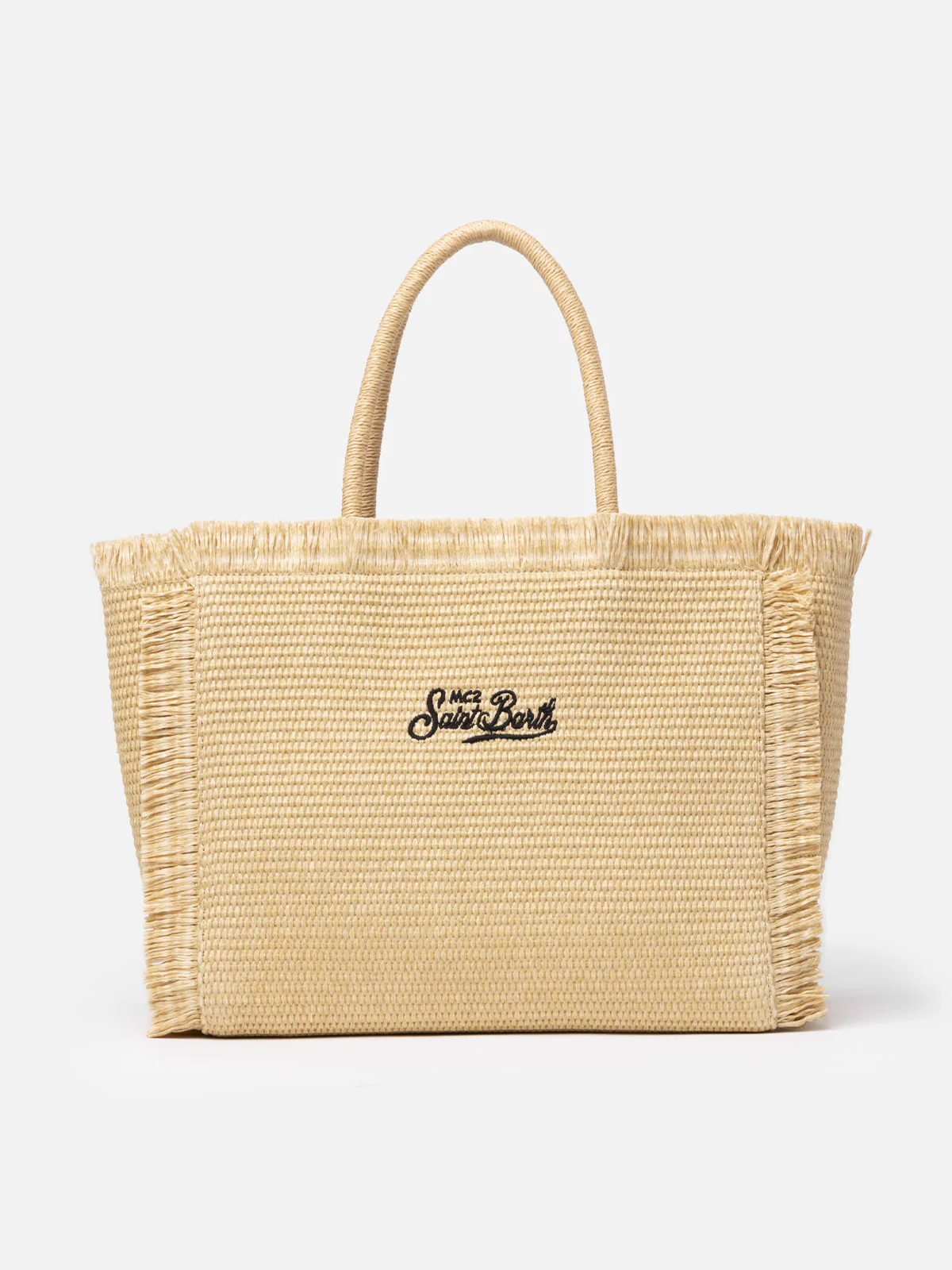 Beige straw effect Vanity tote bag - Image 4
