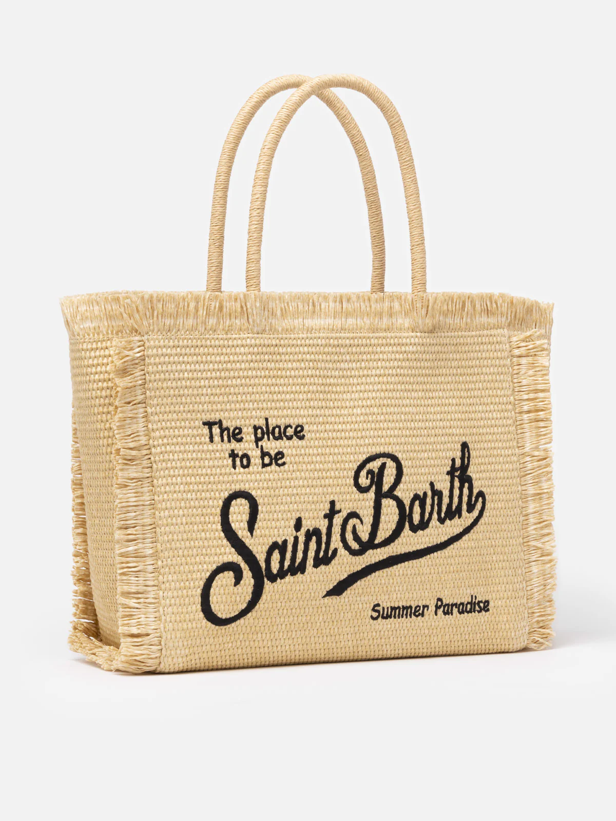 Beige straw effect Vanity tote bag - Image 5