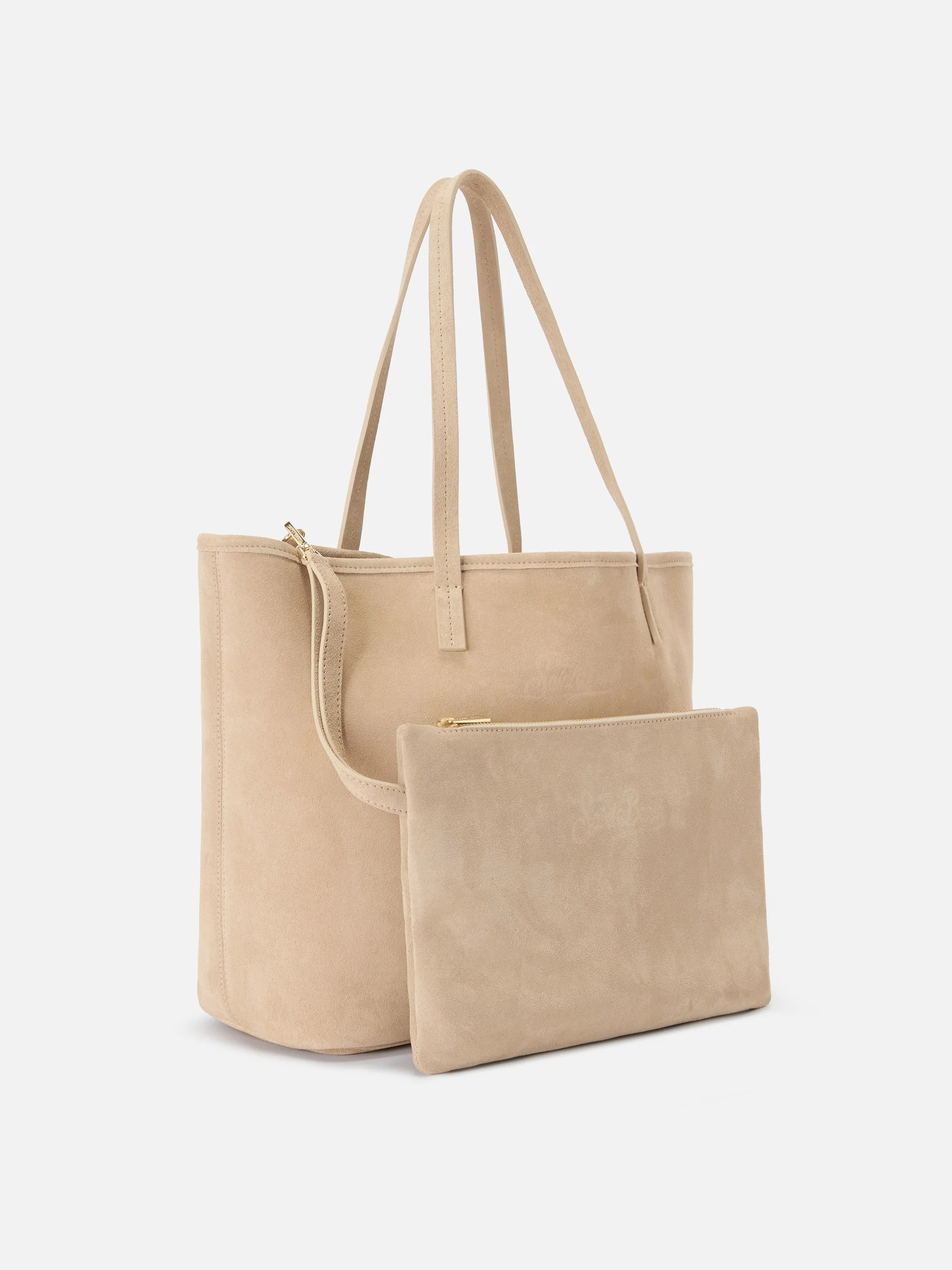 Beige suede City regular bag - Image 3