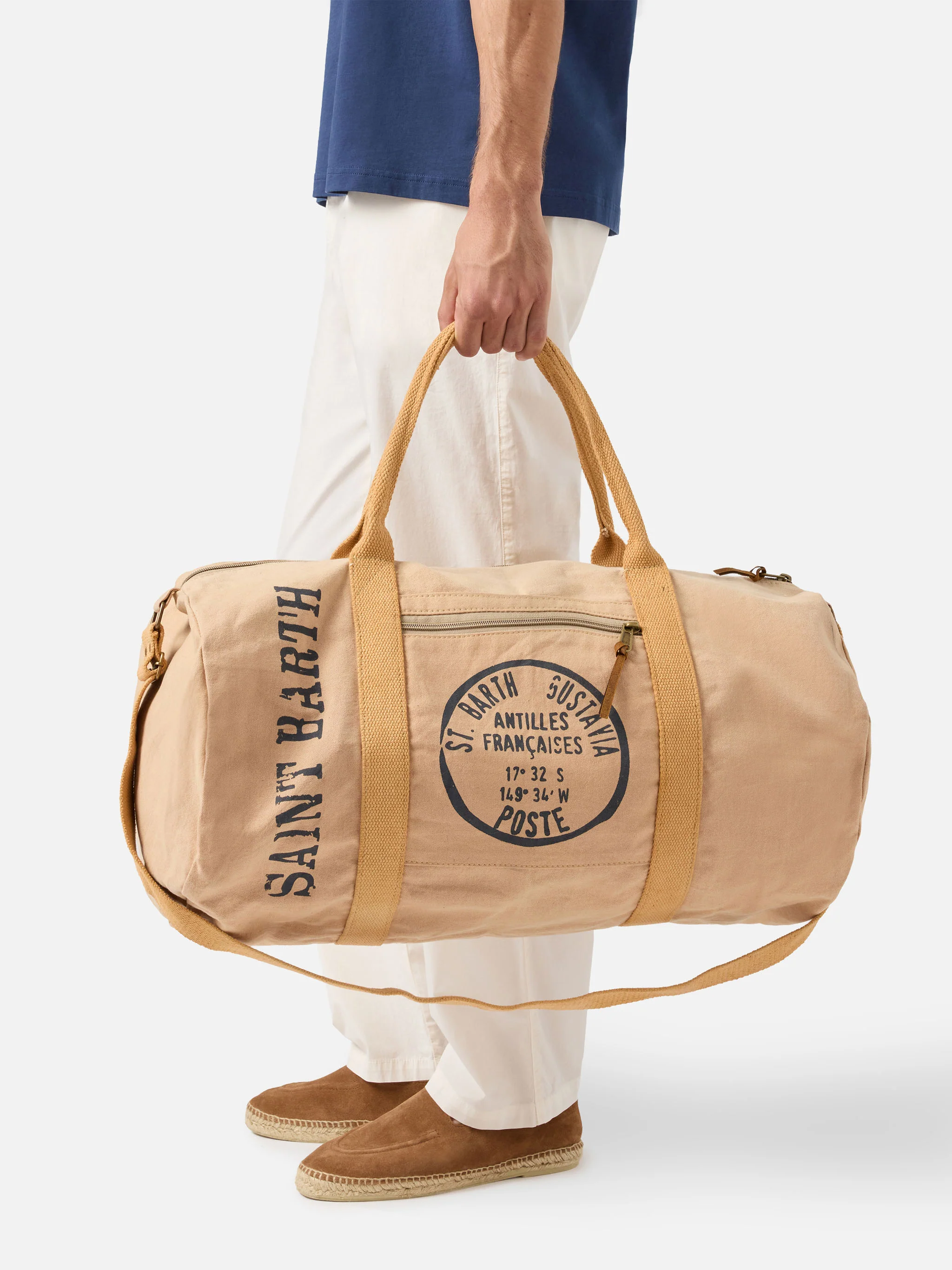 Beige travel duffel bag Maxime - Image 2