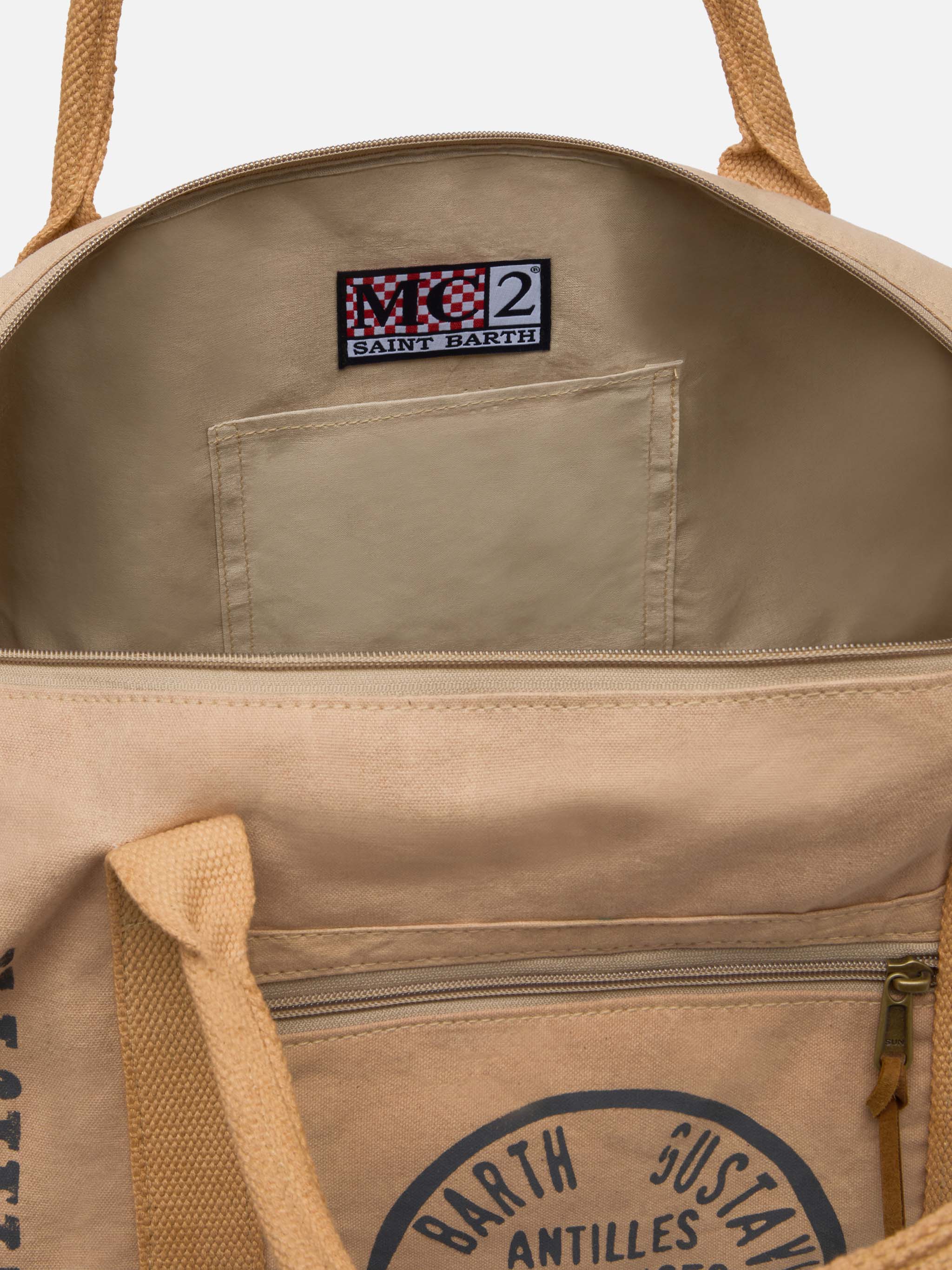 Beige travel duffel bag Maxime - Image 4