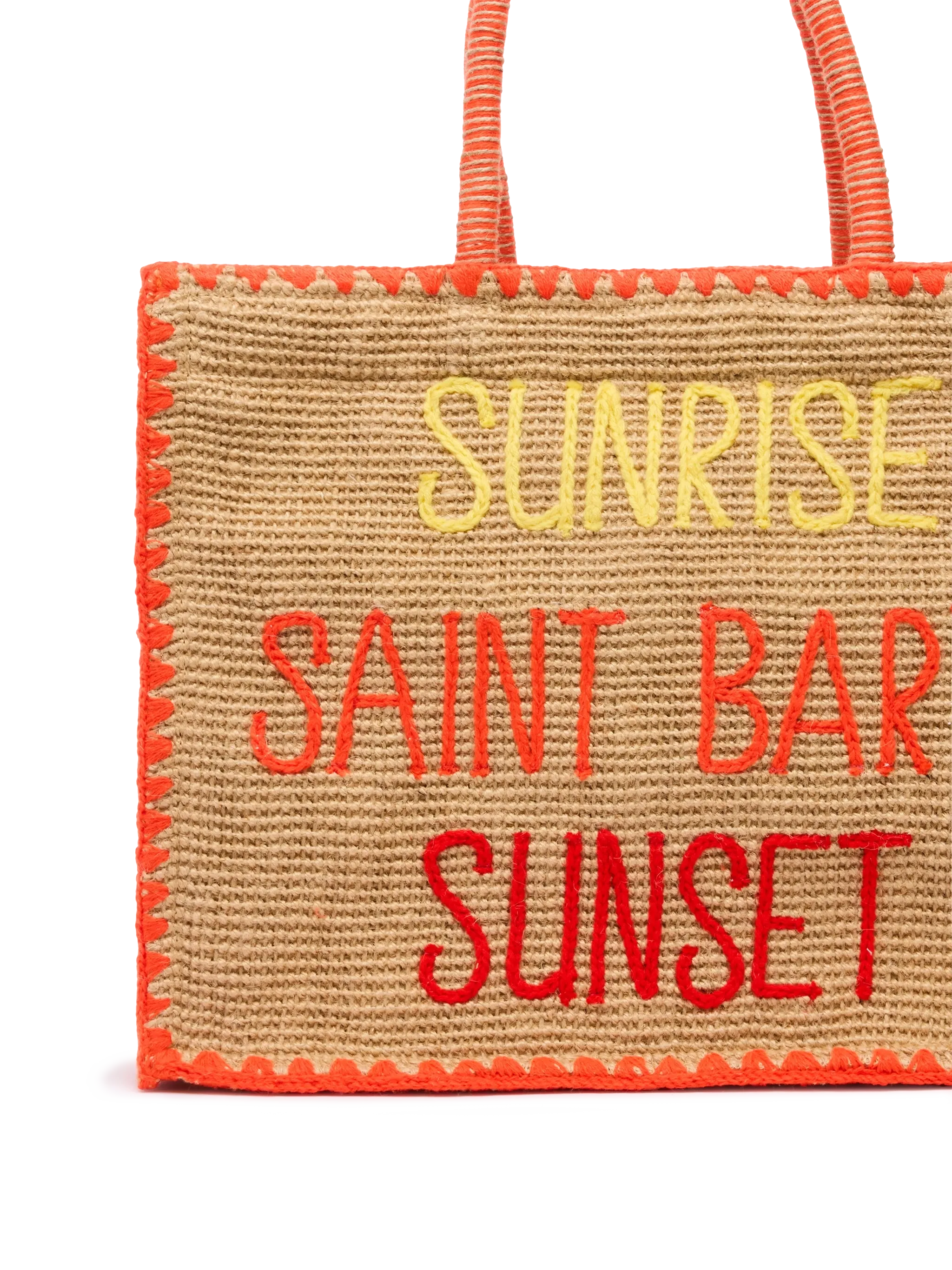 Vivian Jute beige jute handbag with embroidery - Image 3