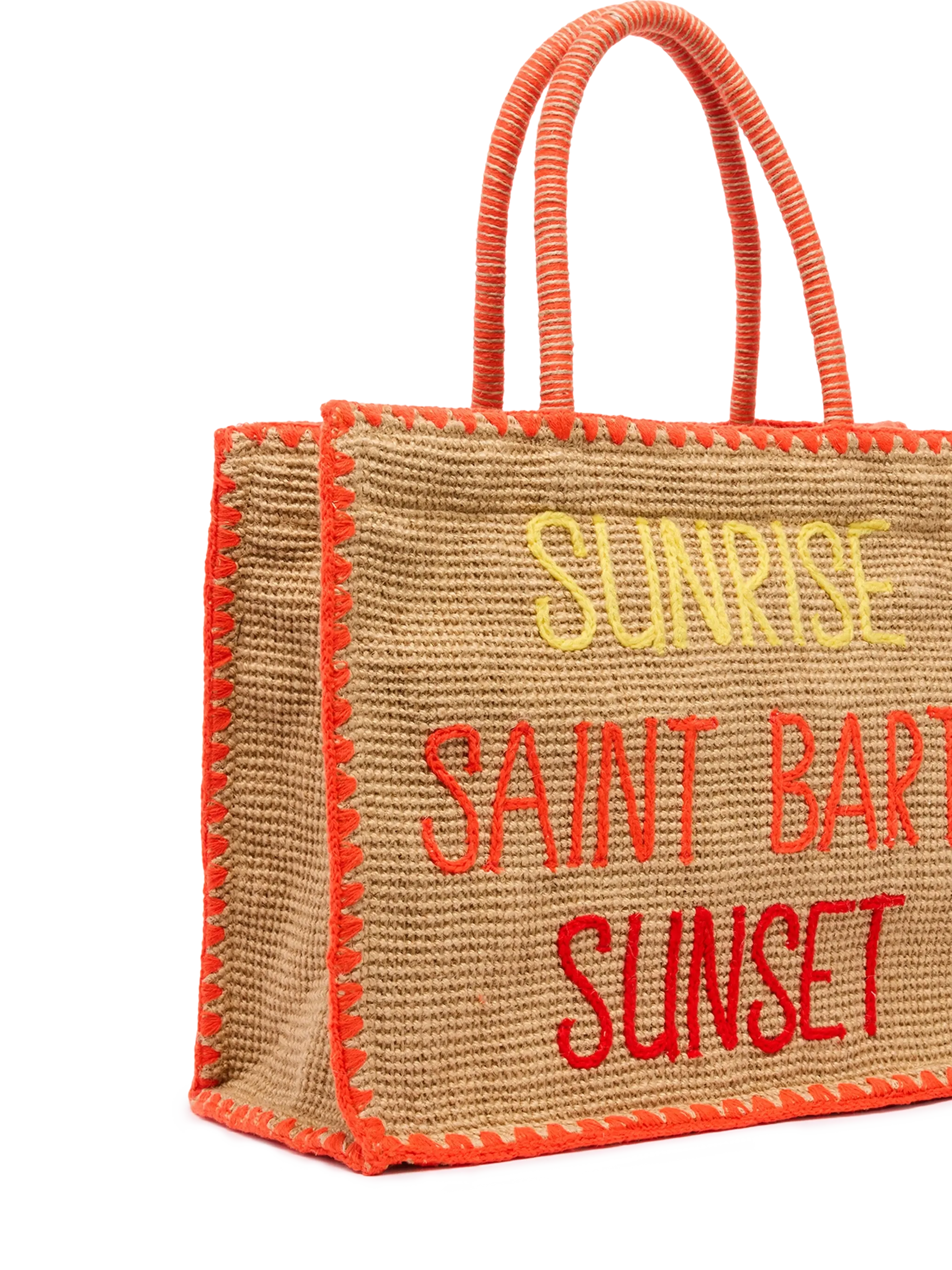 Vivian Jute beige jute handbag with embroidery - Image 4