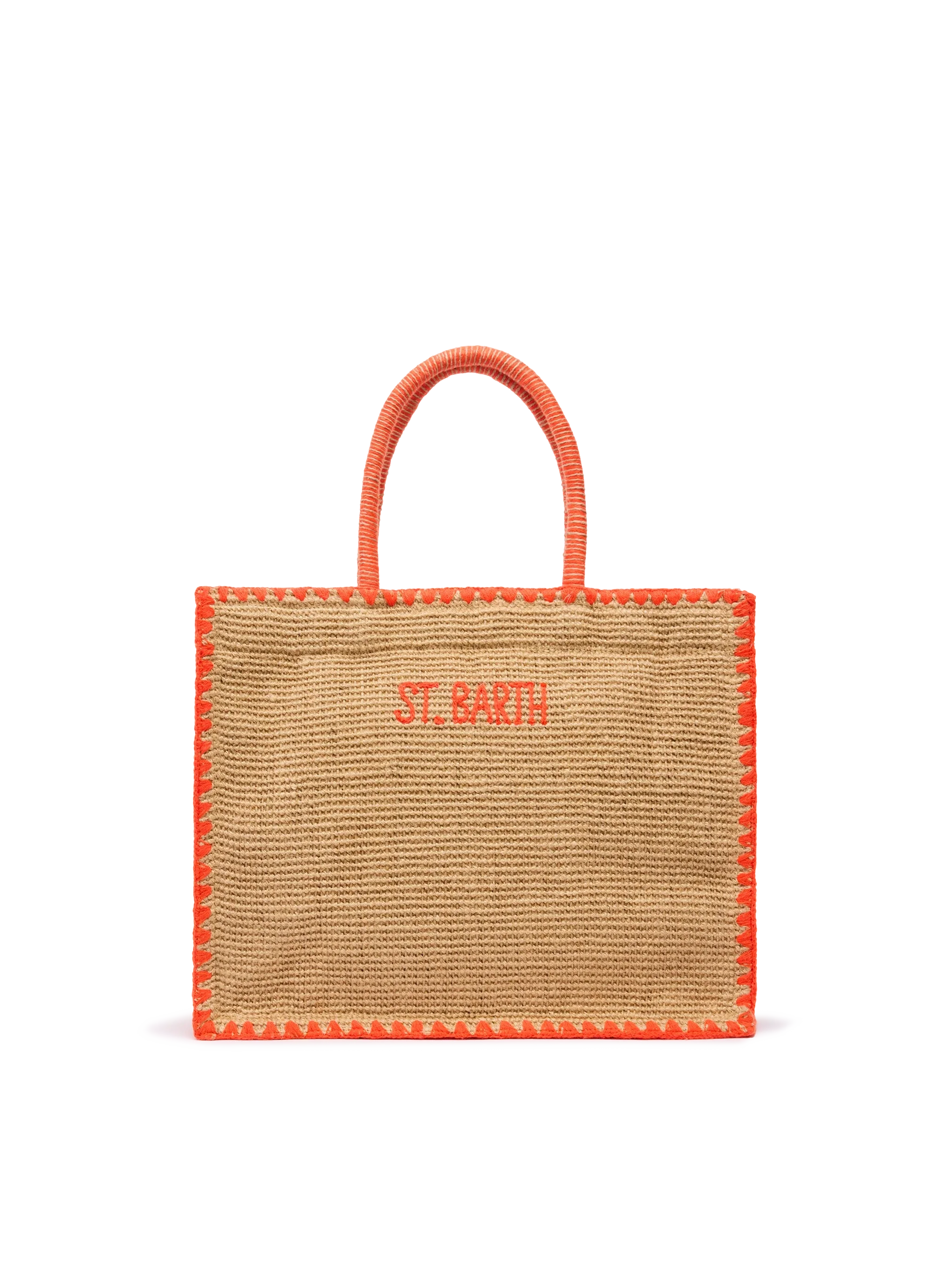 Vivian Jute beige jute handbag with embroidery - Image 5